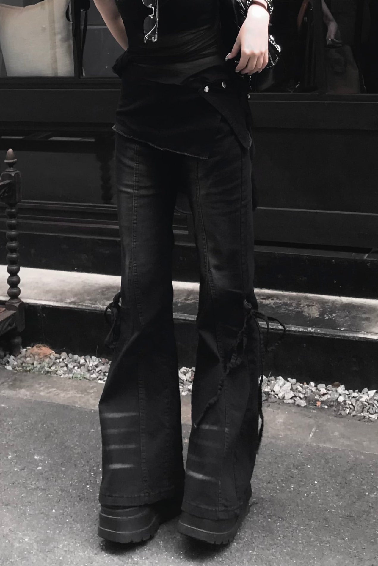 リボンフレアスカートデニム KR14664