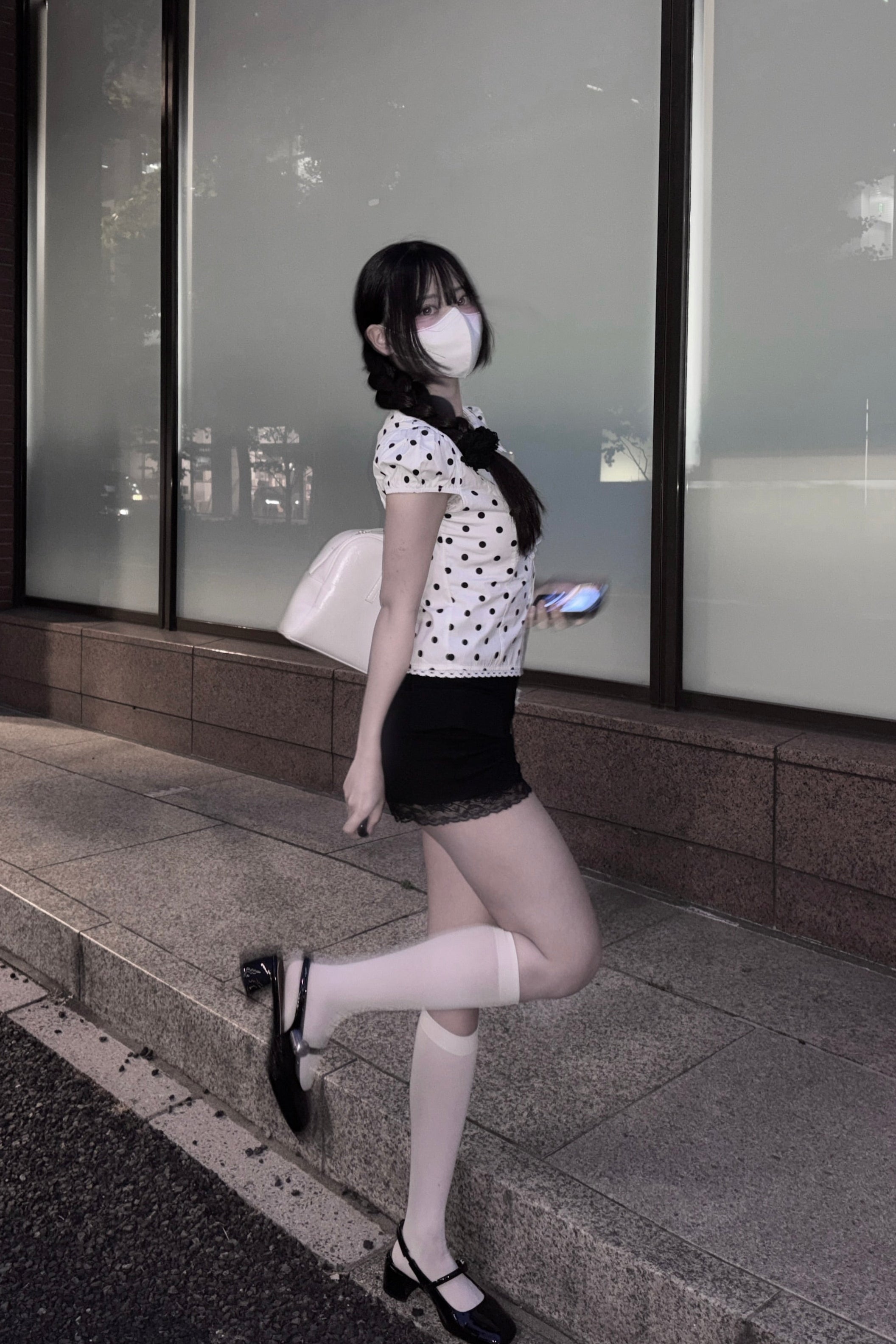 パフスリーブドットシャツ KR14754