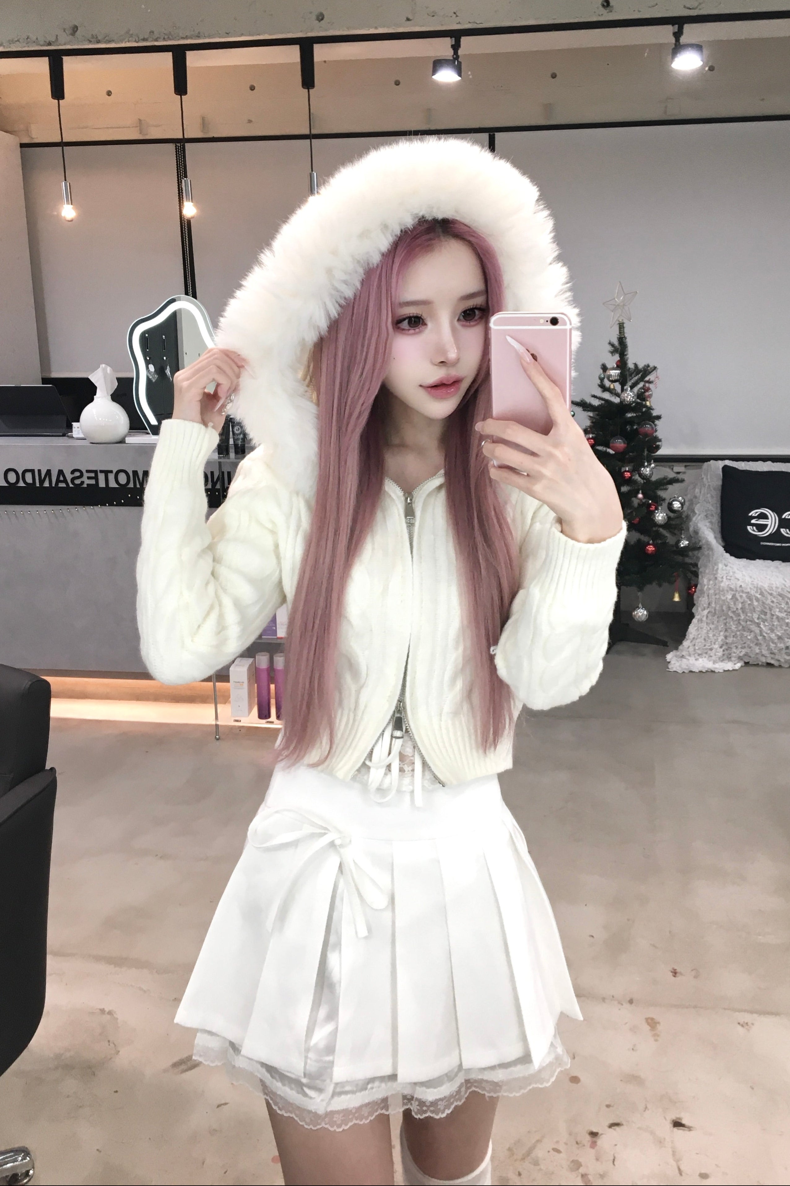 リボンレースプリーツスカート KR13424