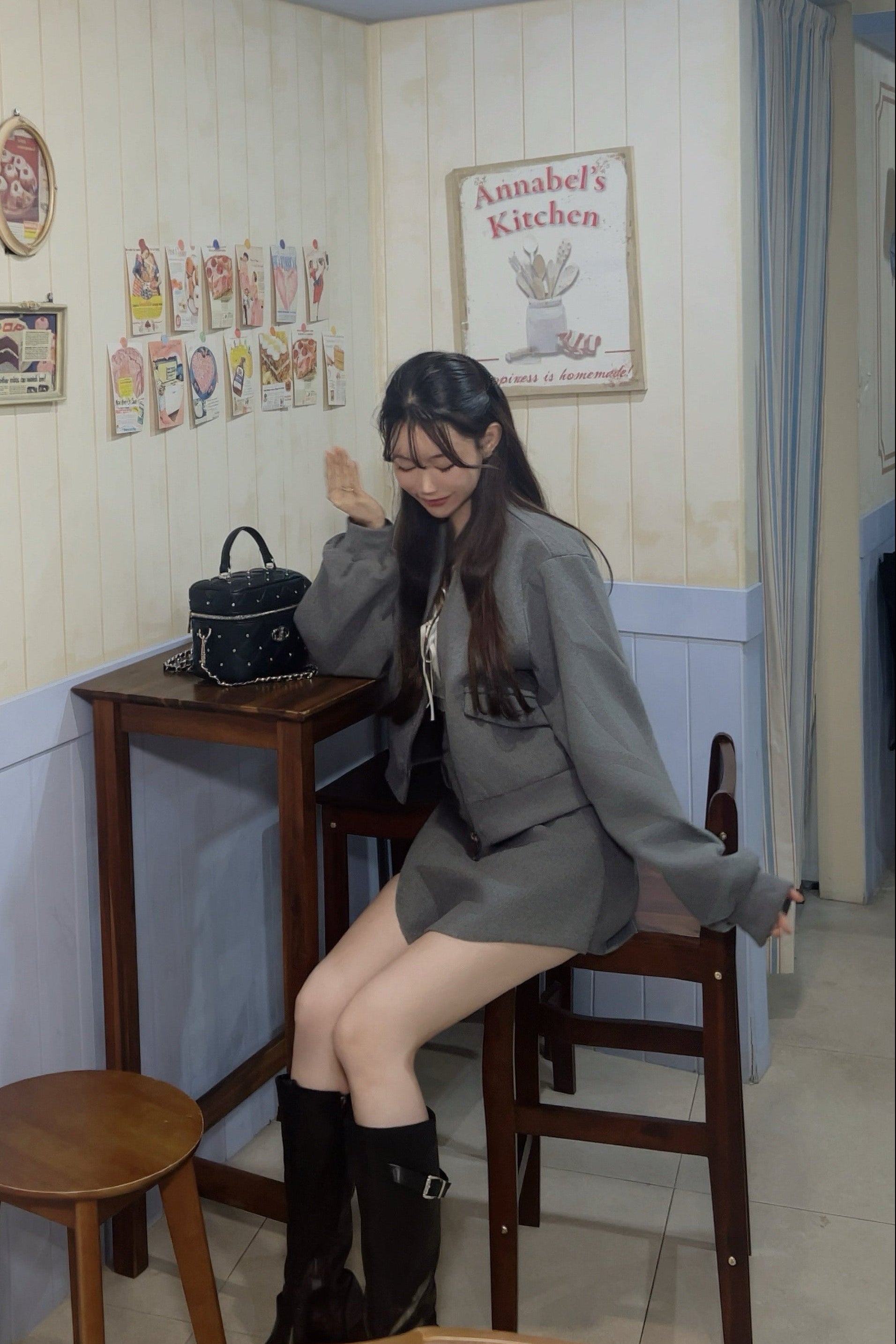 クロップドジップセットアップ KR13372