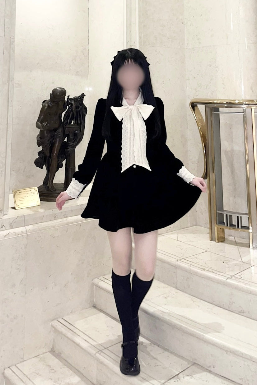 ロマンティックレースリボンワンピース KR13562