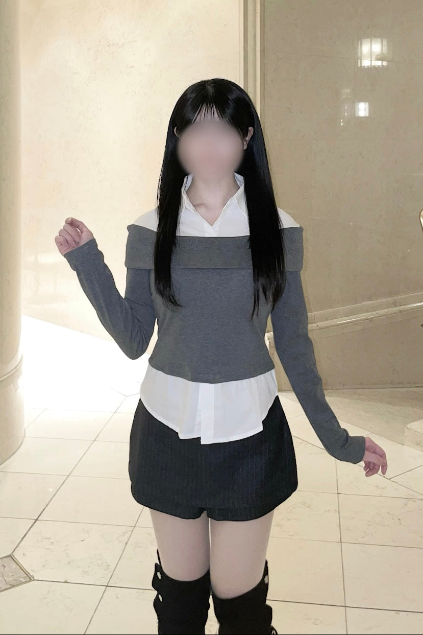 ストライプミニスカートパンツ KR14056