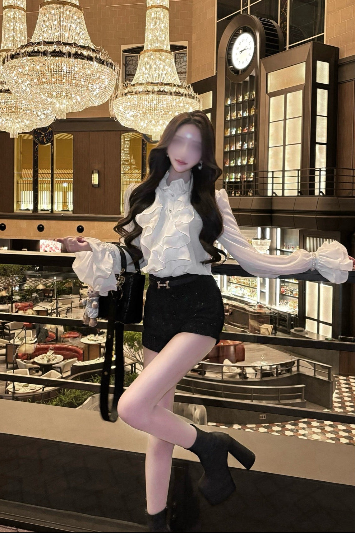 レースネックフリルブラウス KR14082