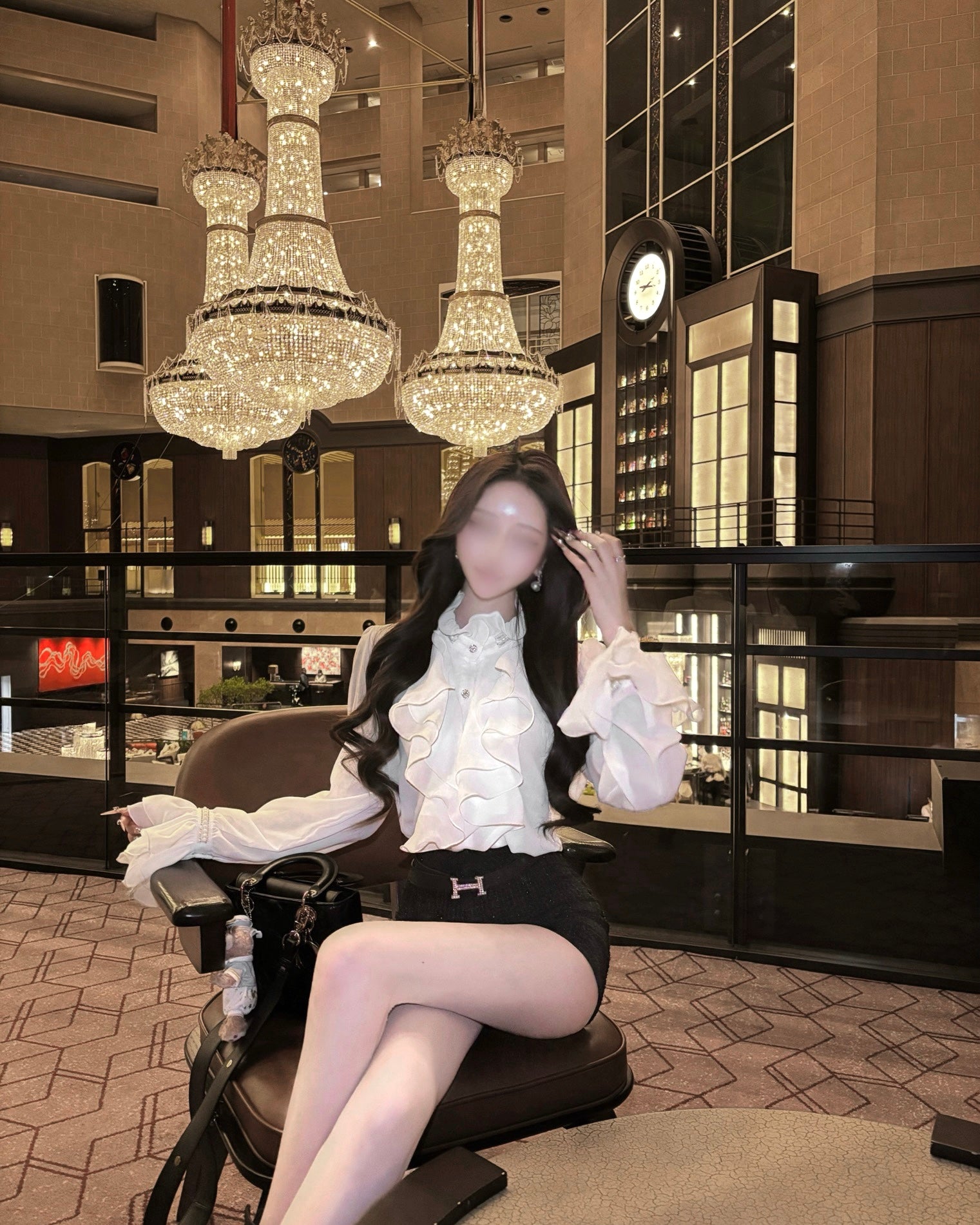 レースネックフリルブラウス KR14082