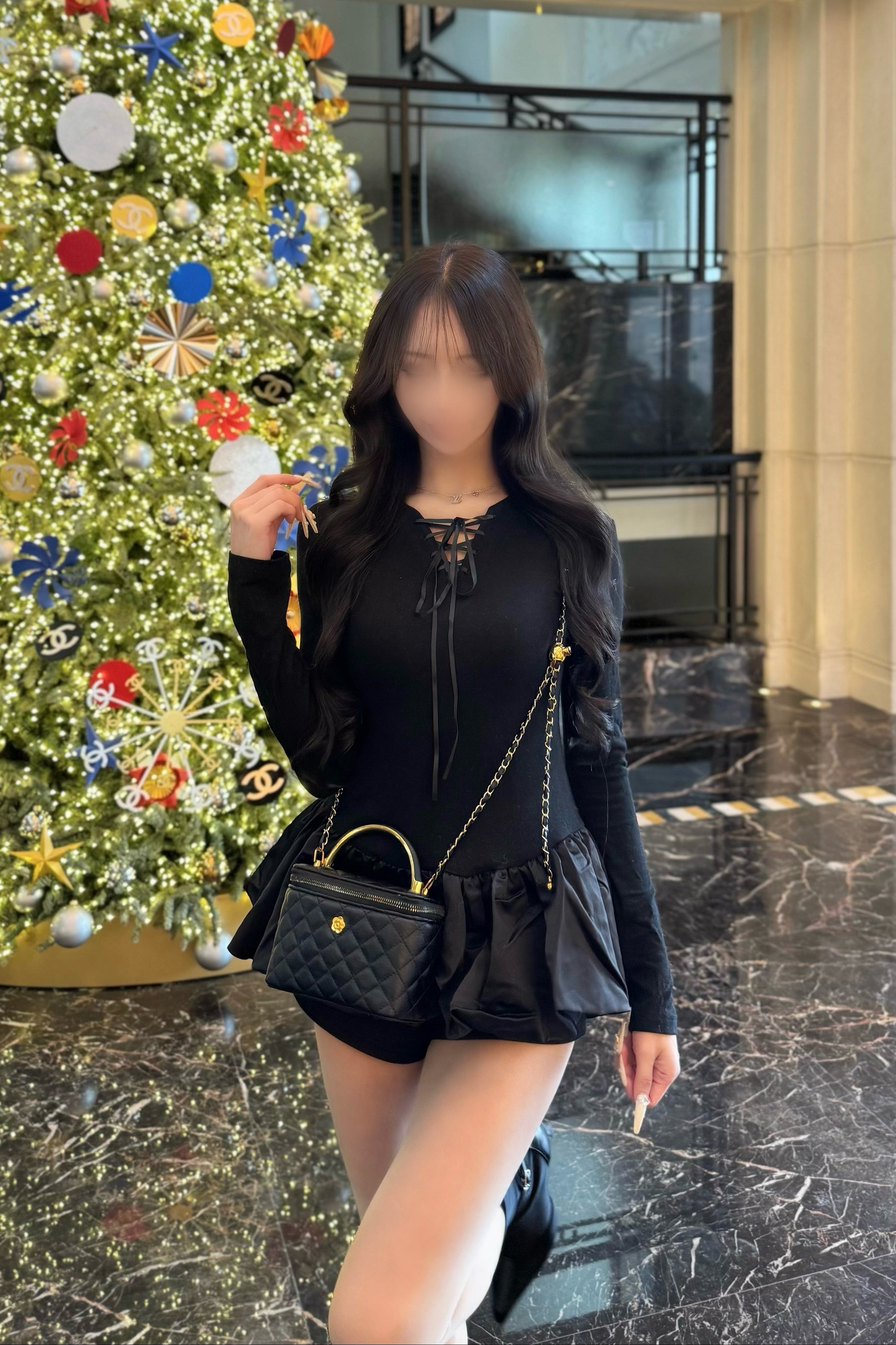 クロスデザインフリルワンピース KR13589