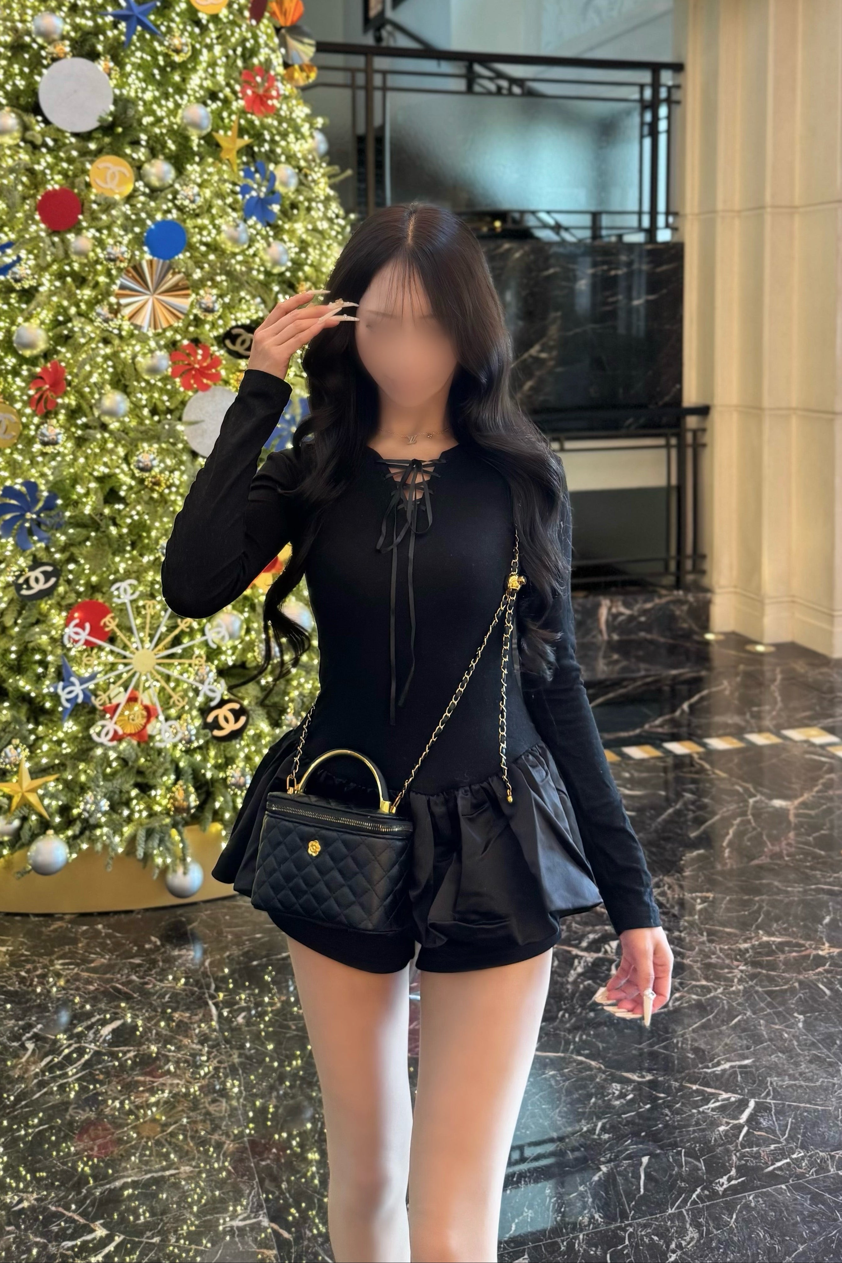 クロスデザインフリルワンピース KR13589