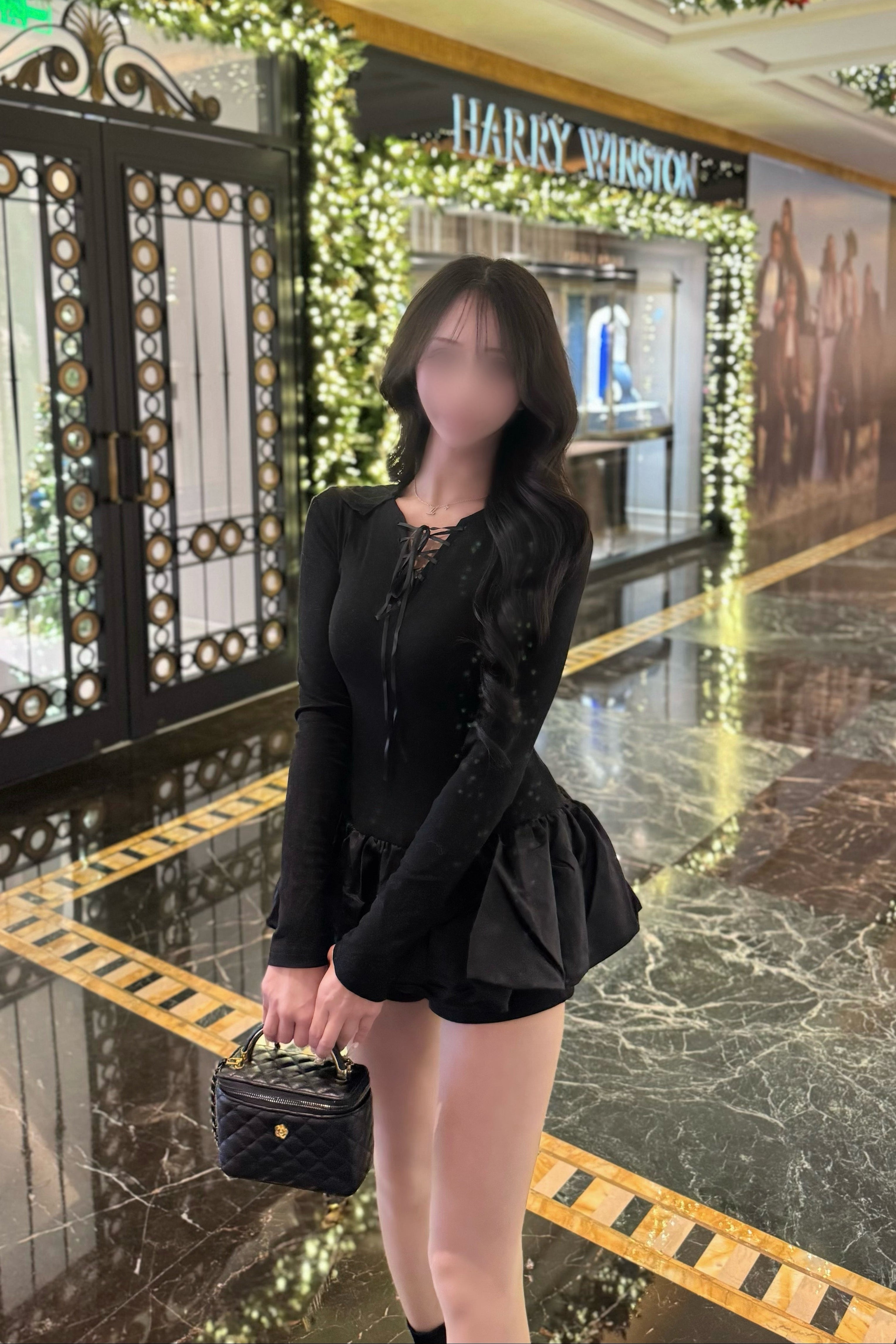 クロスデザインフリルワンピース KR13589