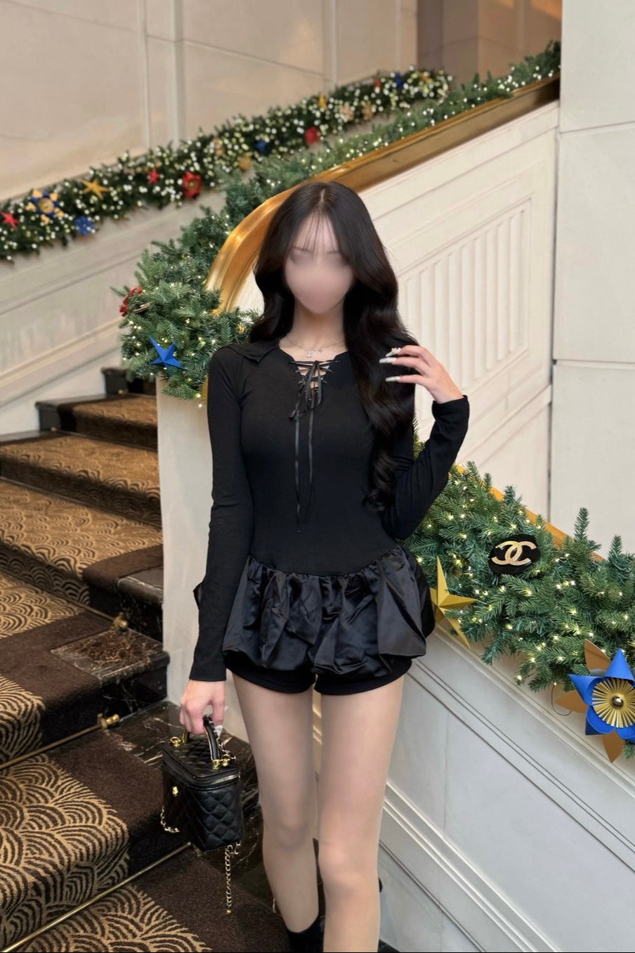 クロスデザインフリルワンピース KR13589