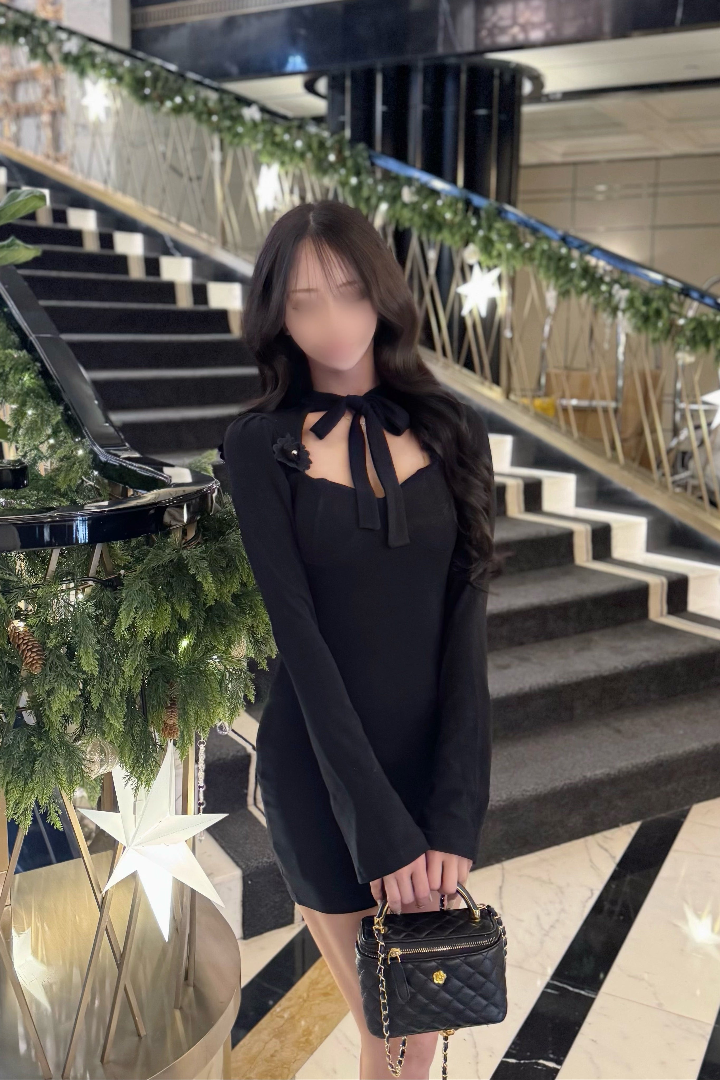 ショルダーリボンミニワンピース KR13588