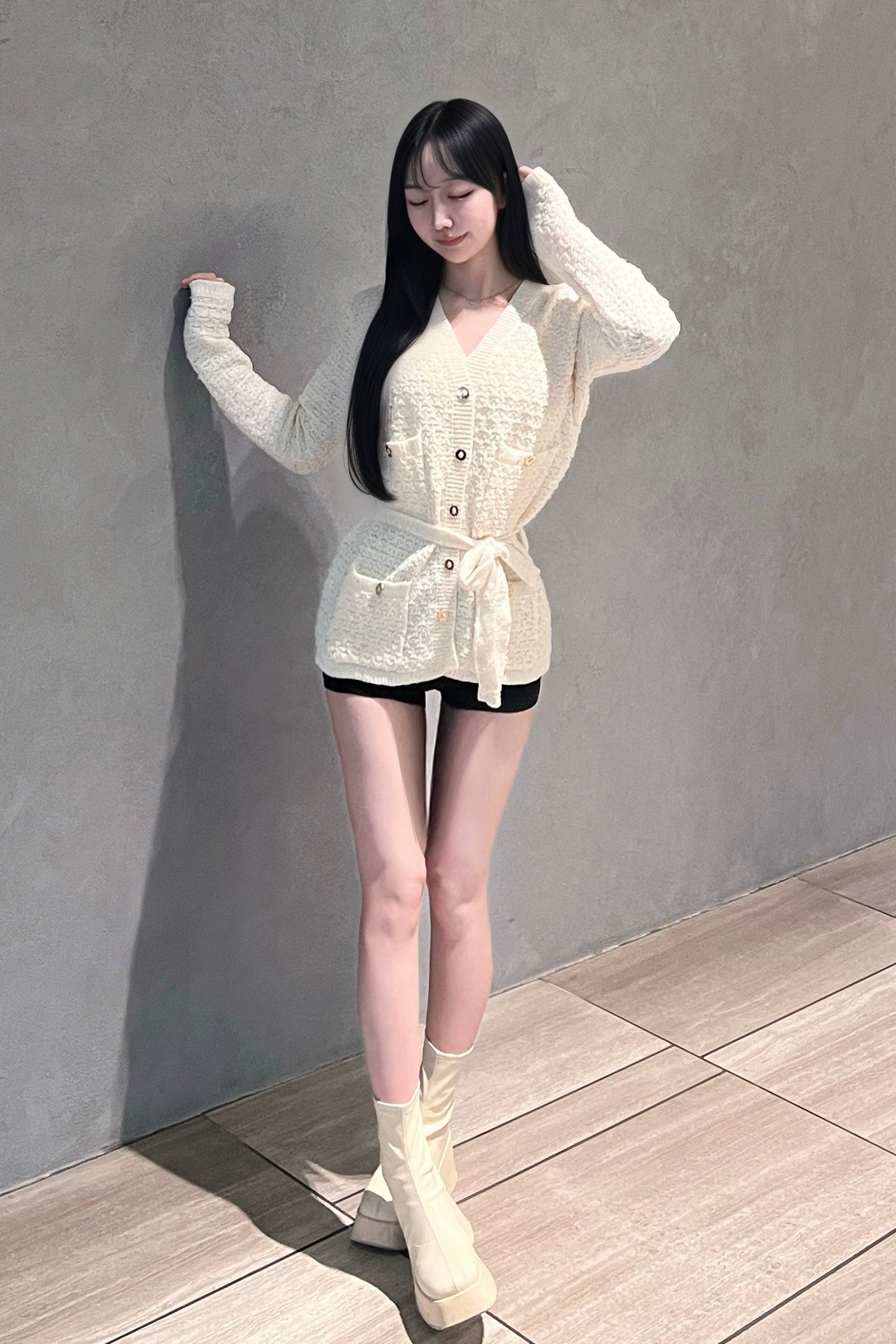 ゴールドボタンツイードカーディガン KR13478