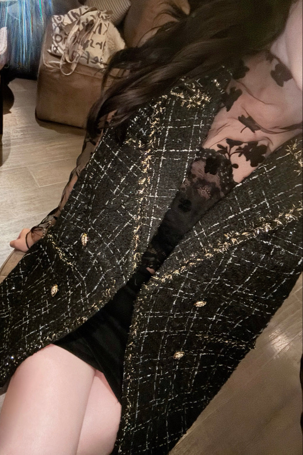 ゴールドボタンツイードベスト KR13720