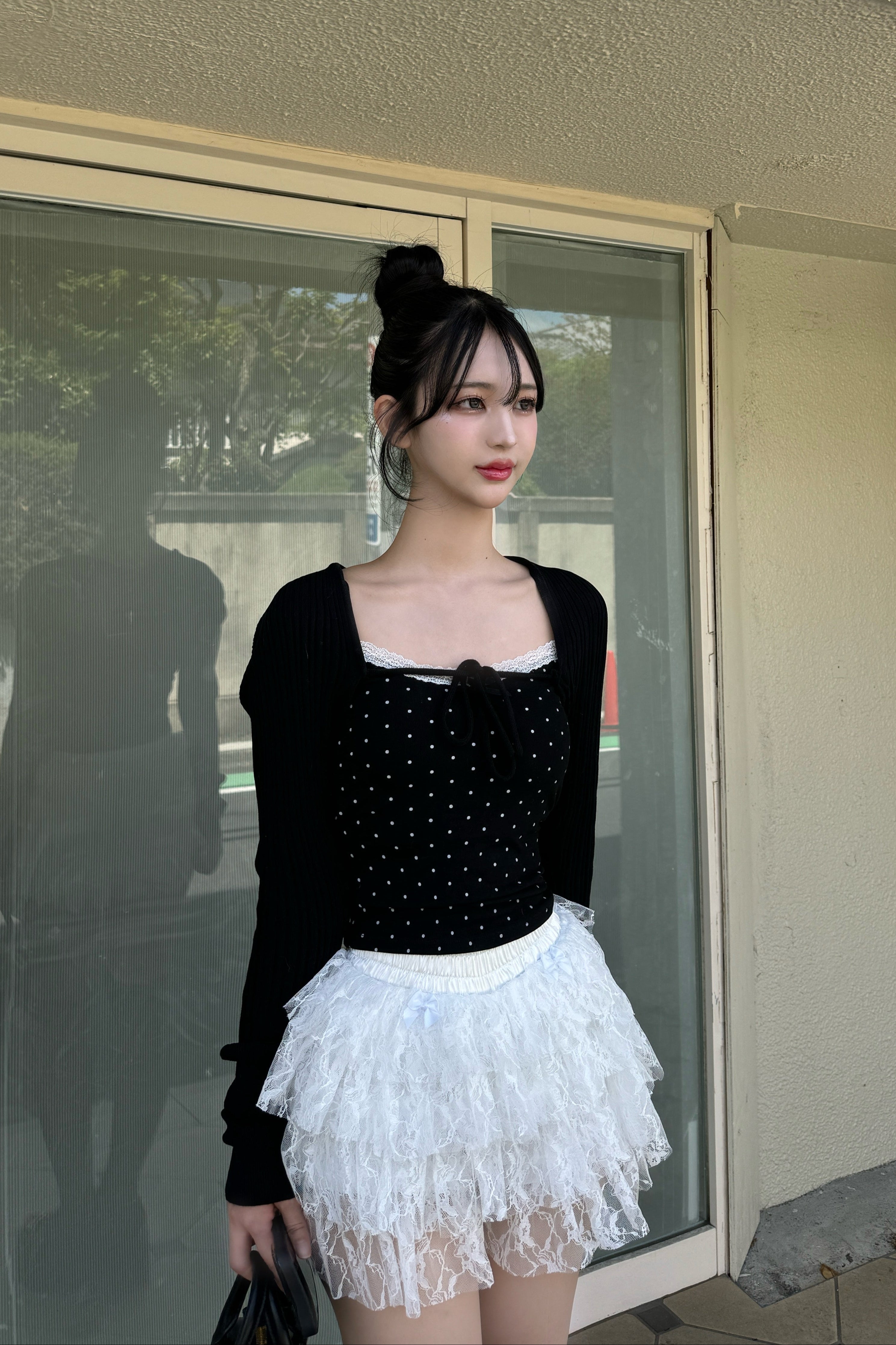 dot front ribon camisole KR10022