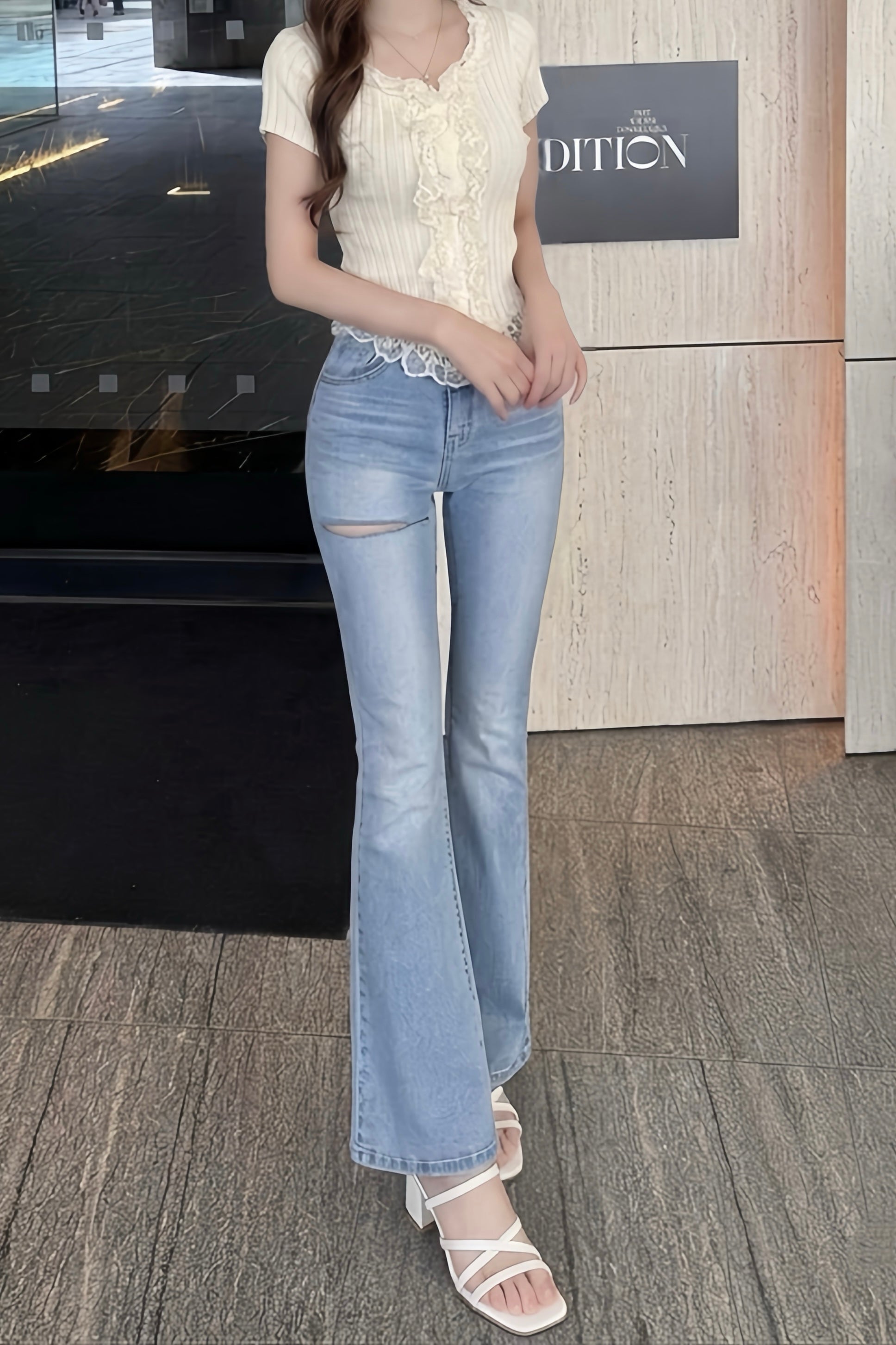 ダメージフレアパンツ KR14803