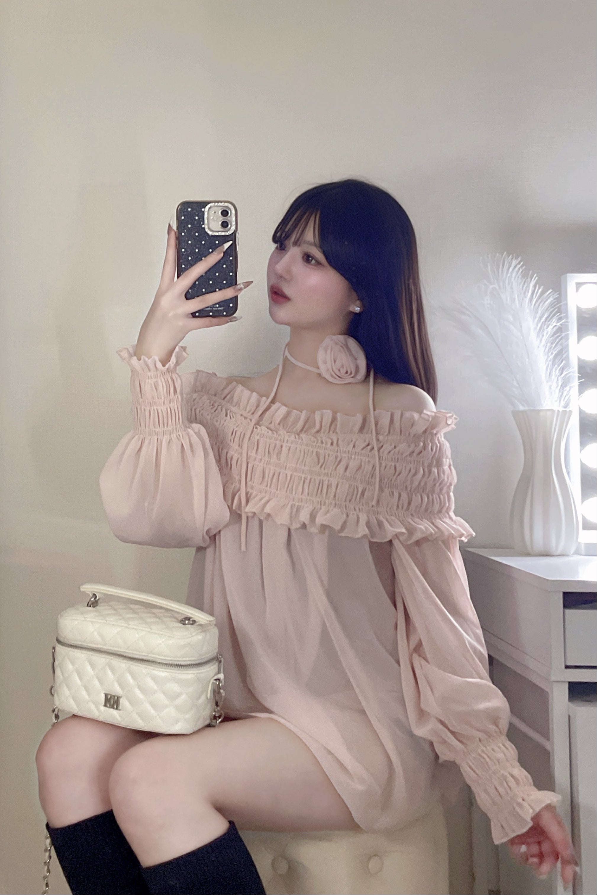 ローズモチーフチョーカーツキブラウス KR13598