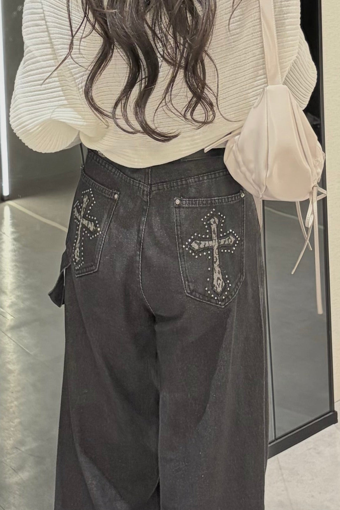 クロスモチーフデニムワイドパンツ KR14190