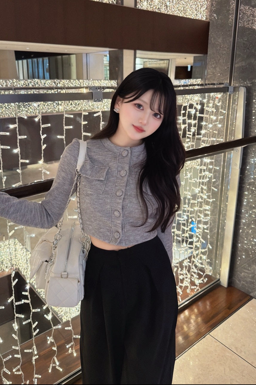 ダブルポケットショートニットカーディガン KR14108