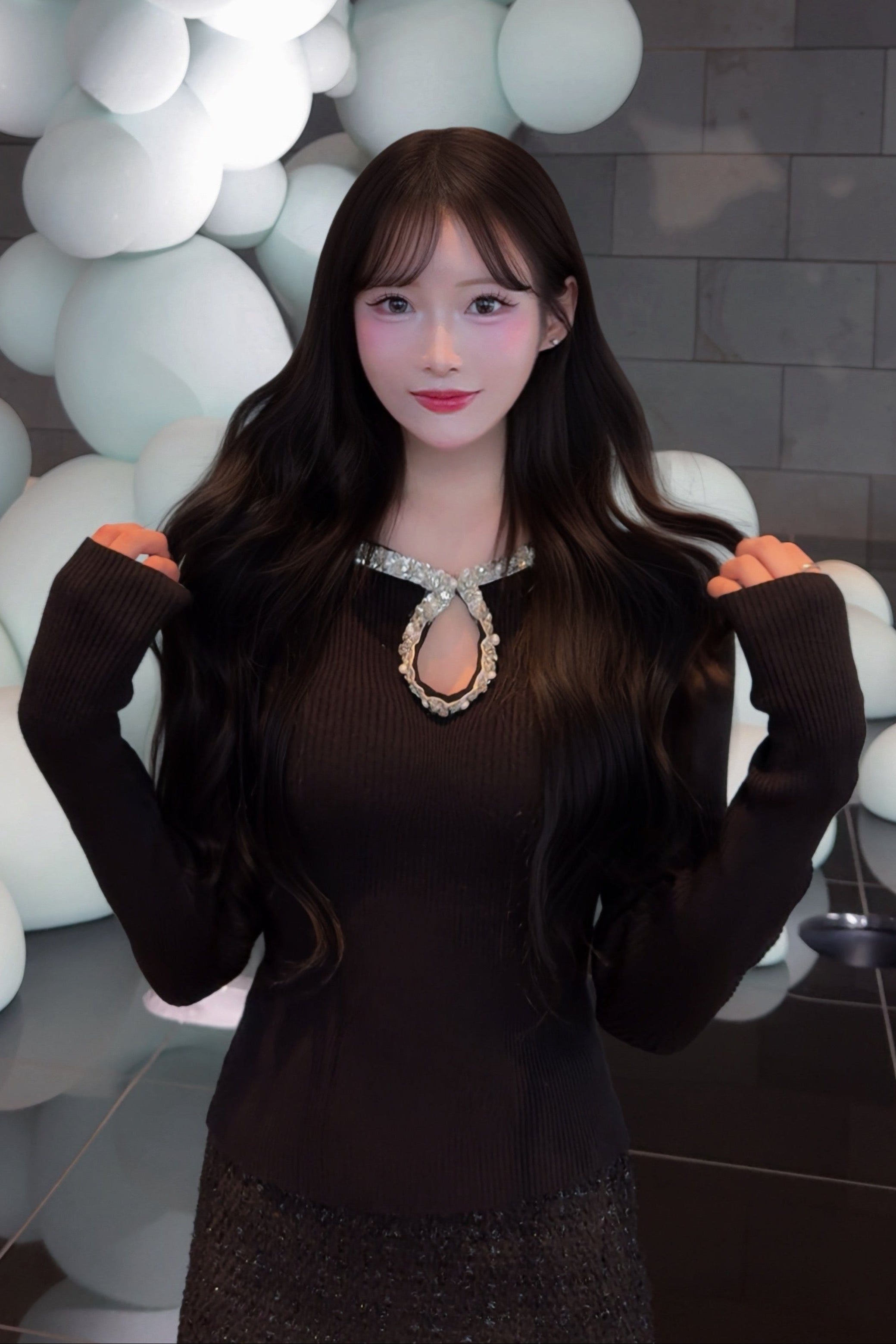 ビジューリブニット KR13566