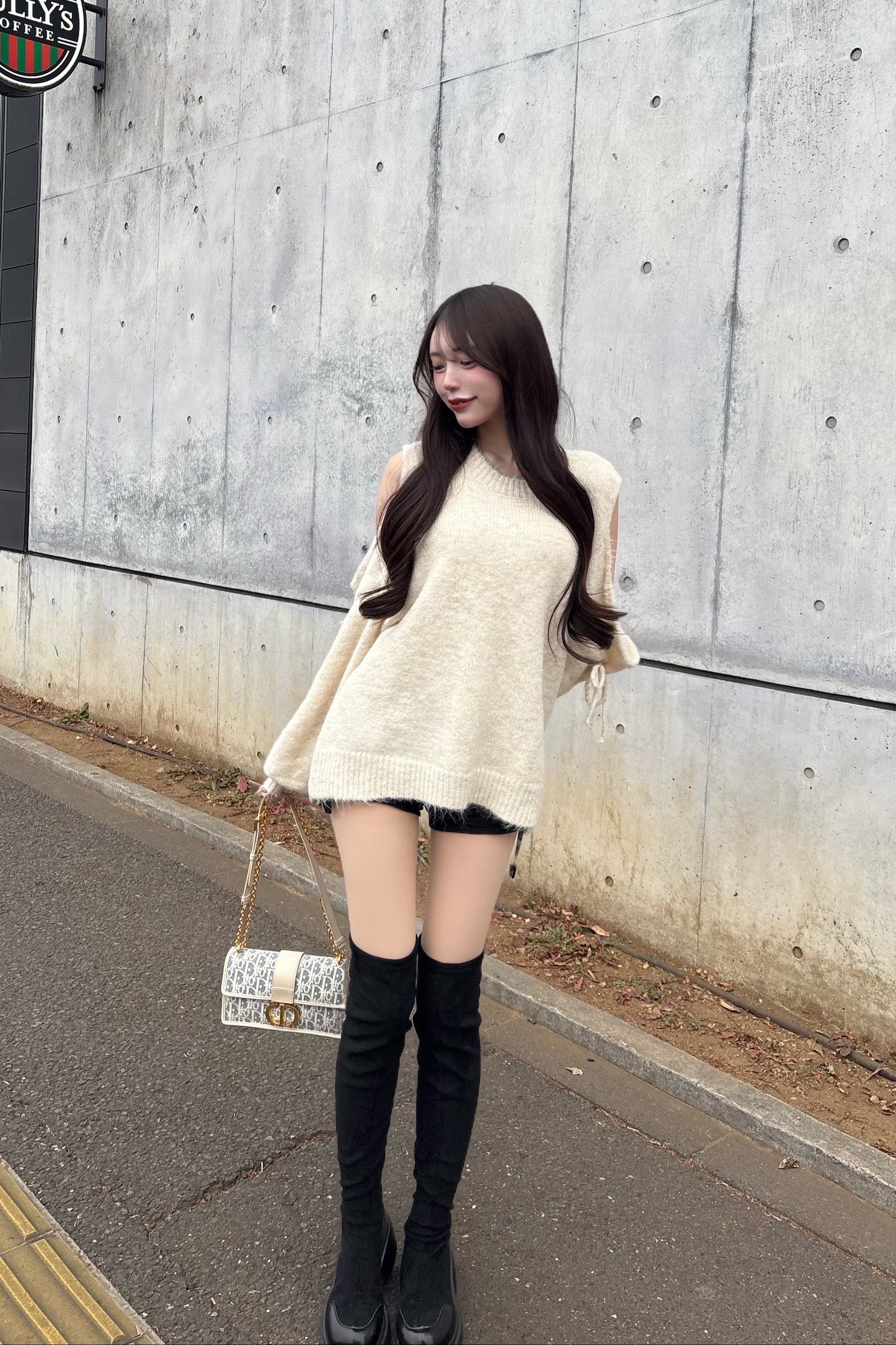 オフショルルーズニット KR14090