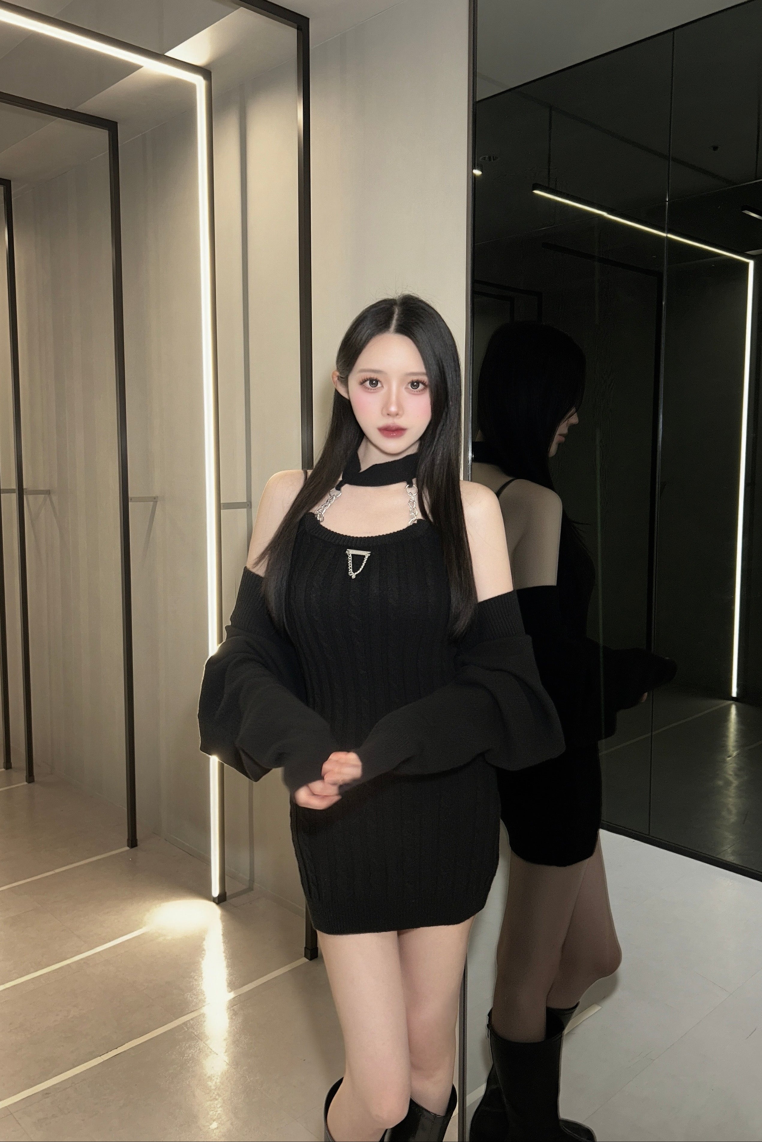 プレートデザインタイトワンピース KR13206