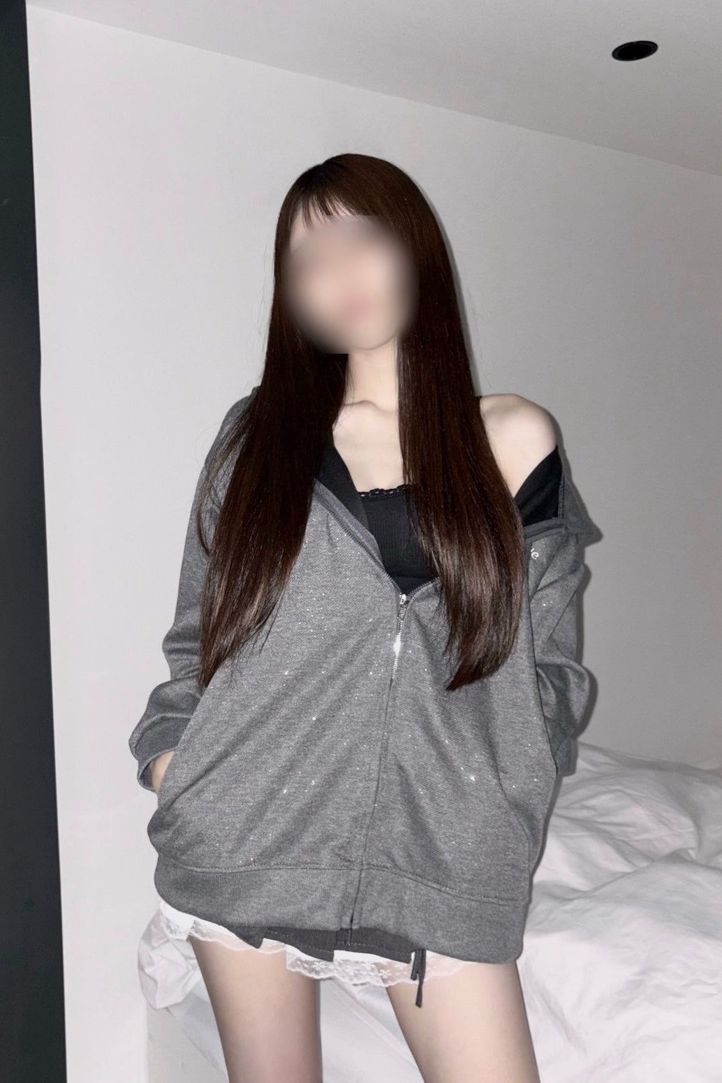 ラメジップフーディー KR13486