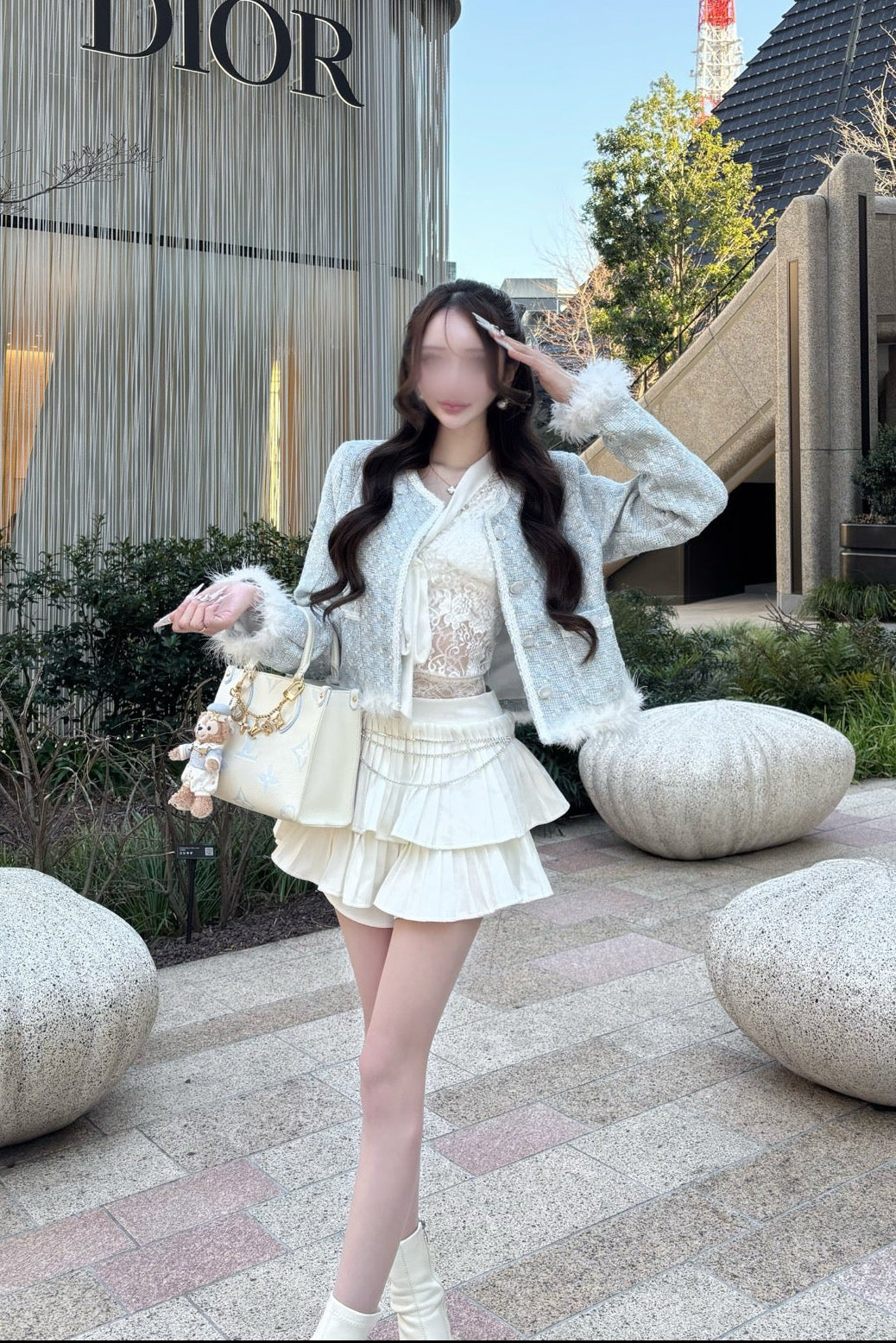 ファースリーブツイードジャケット KR30462