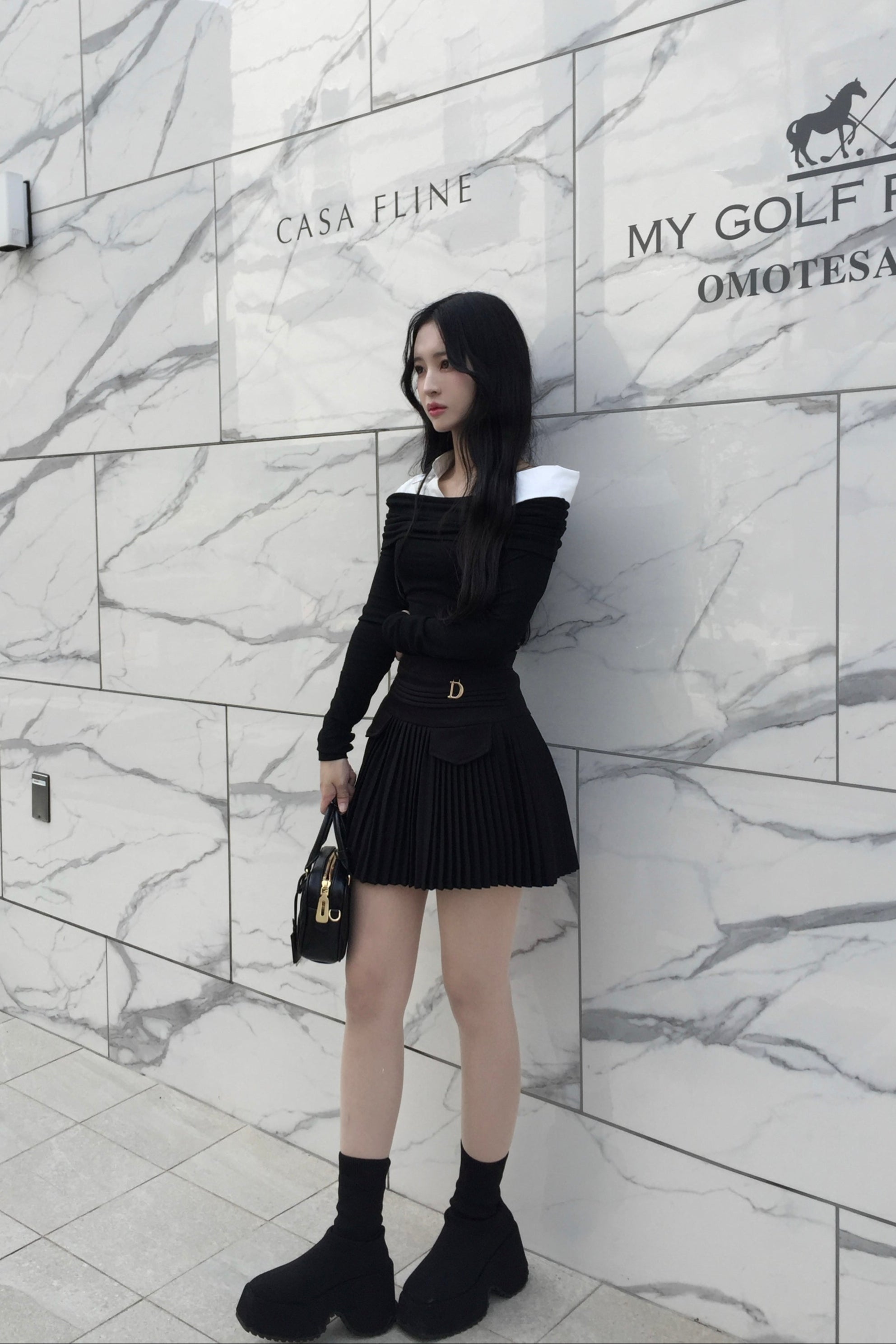 one point simple pleats skirt KR10024