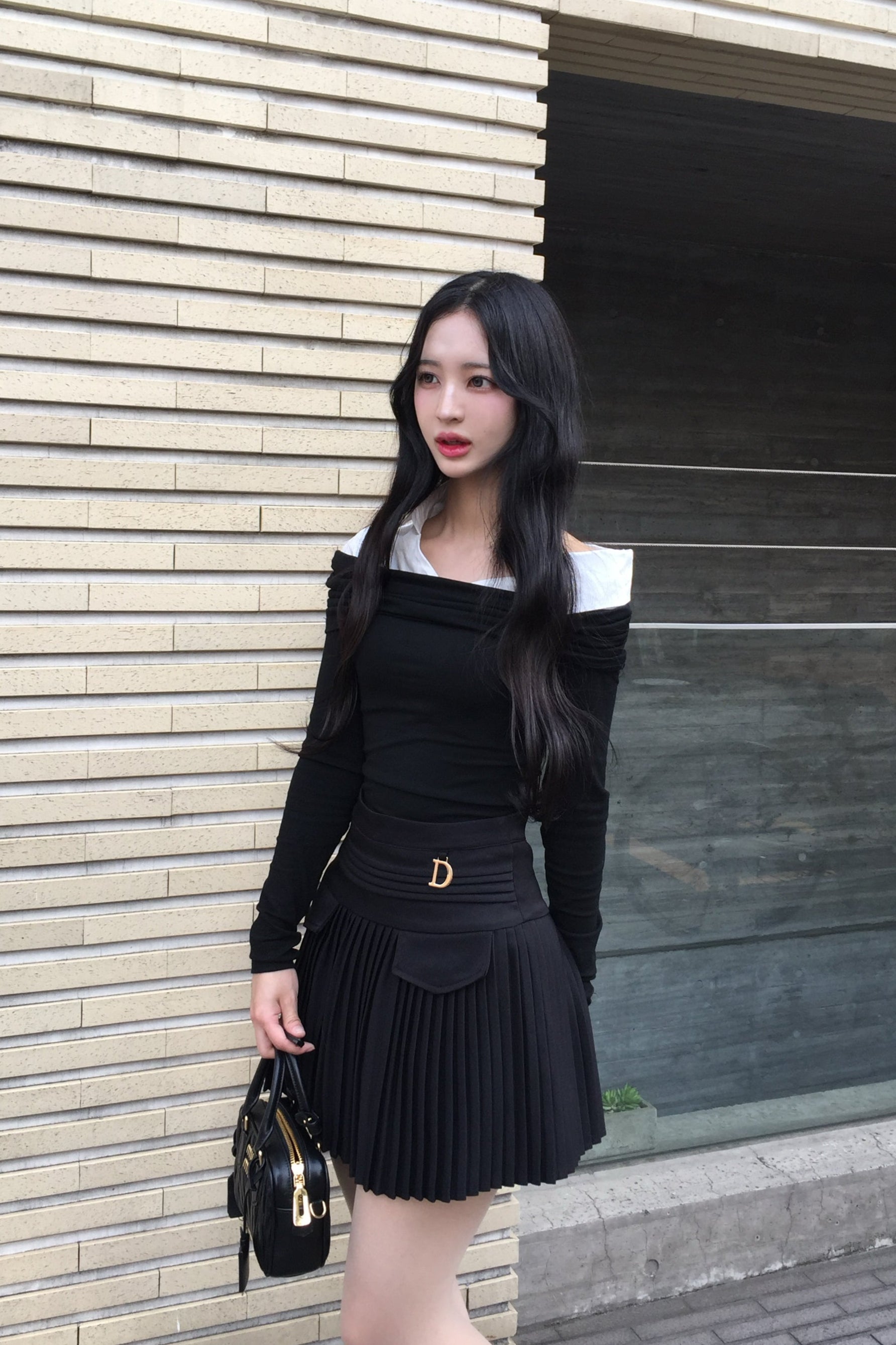 one point simple pleats skirt KR10024