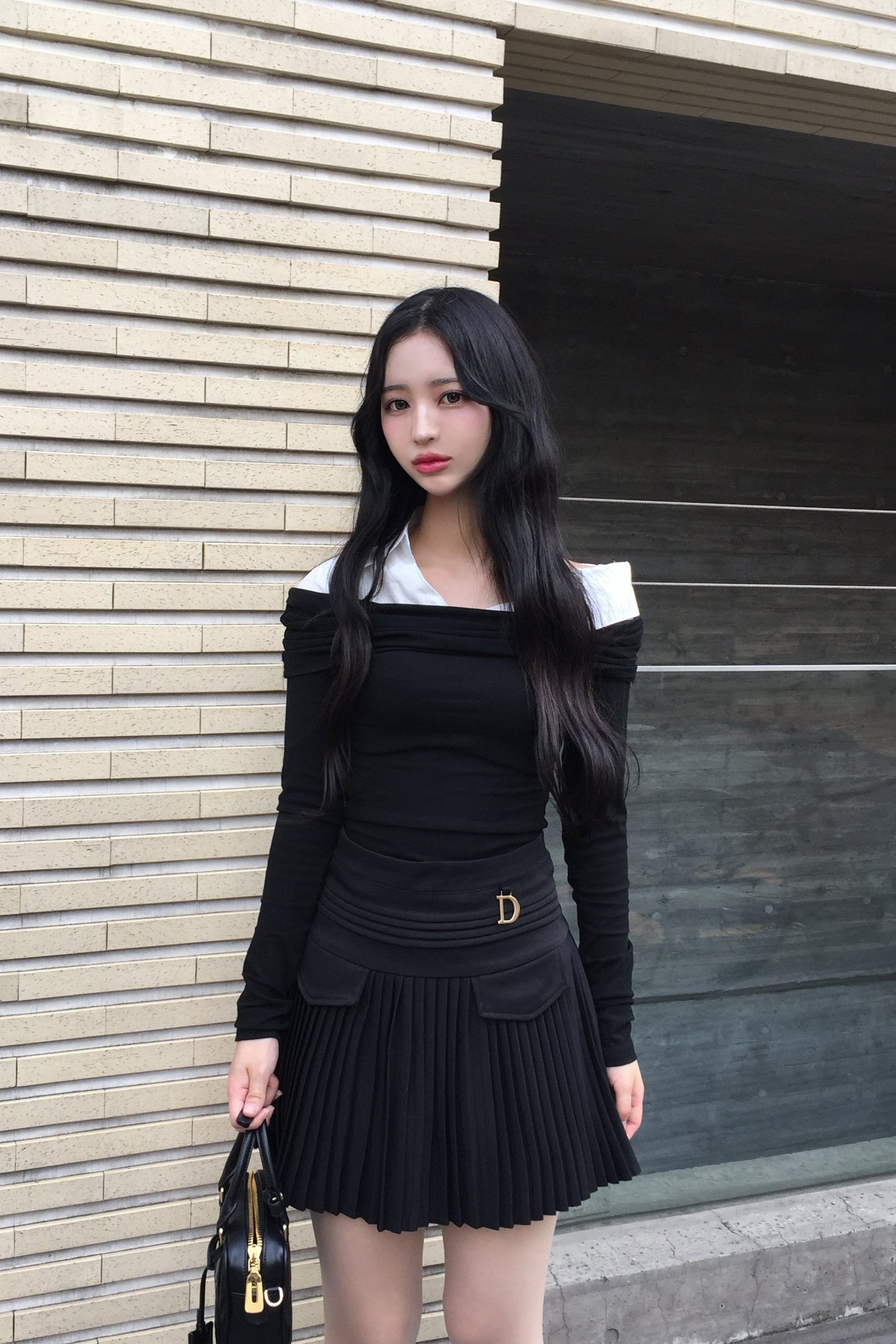 one point simple pleats skirt KR10024