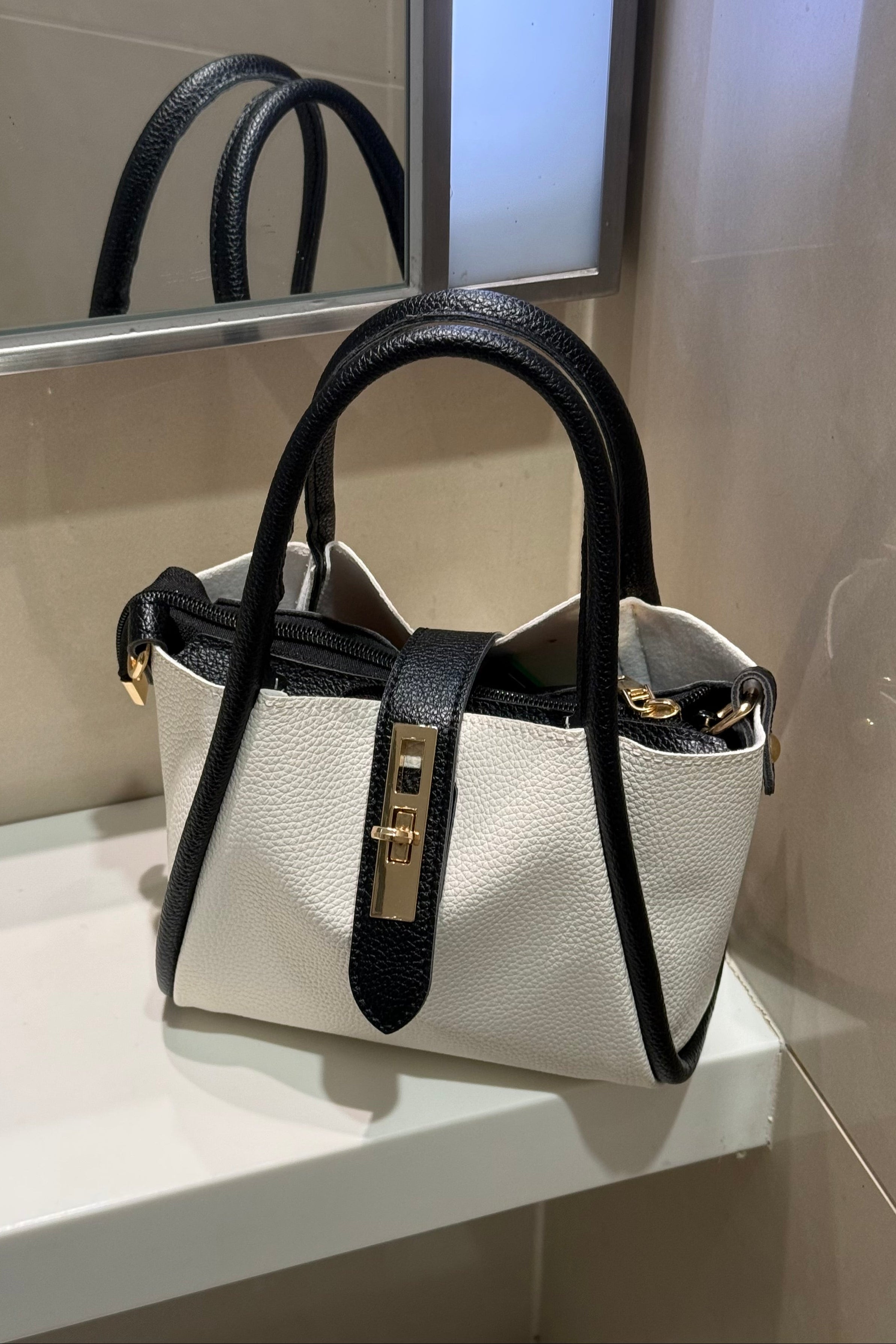 バイカラーハンドバッグ KR14765