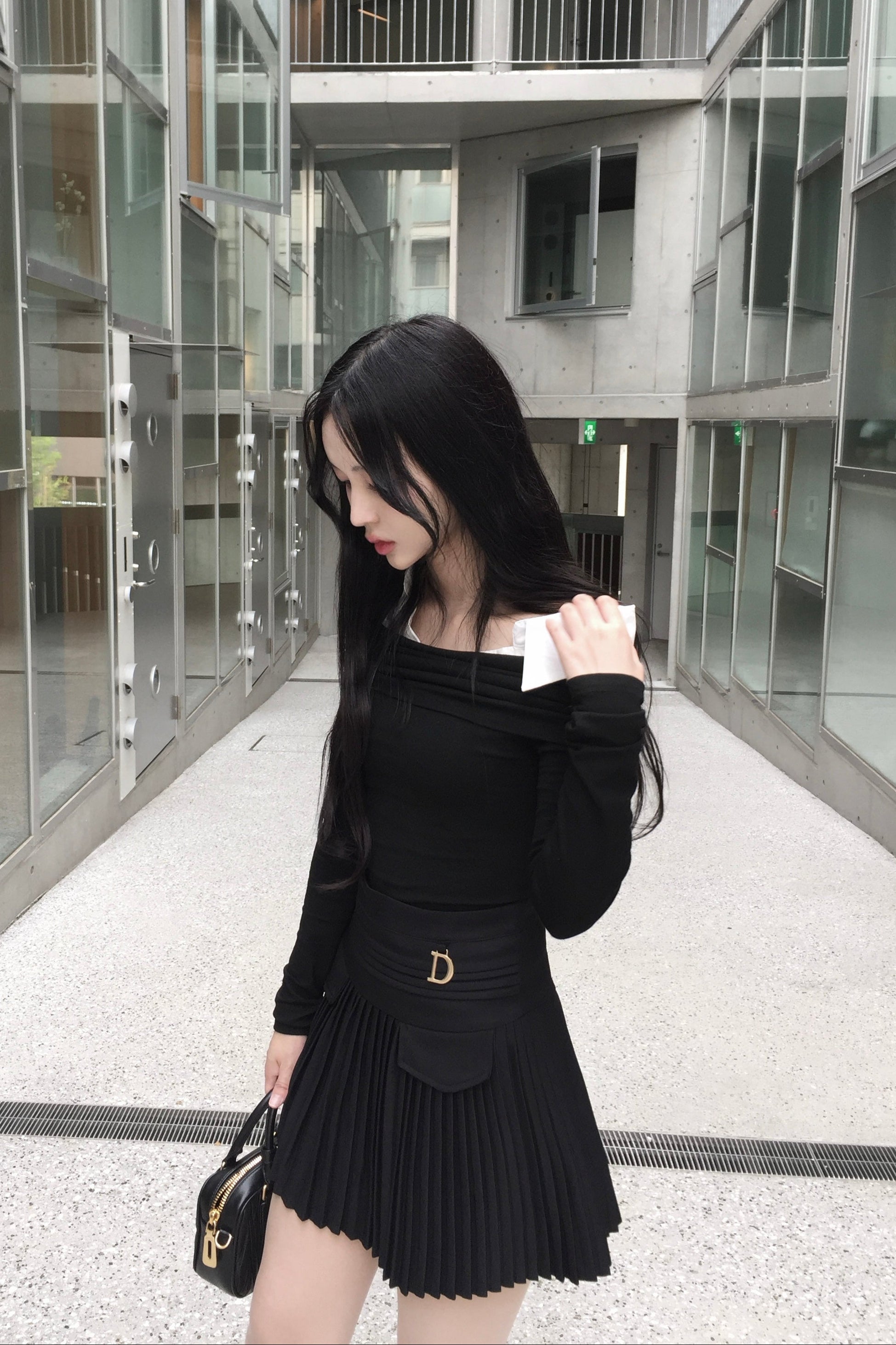 one point simple pleats skirt KR10024