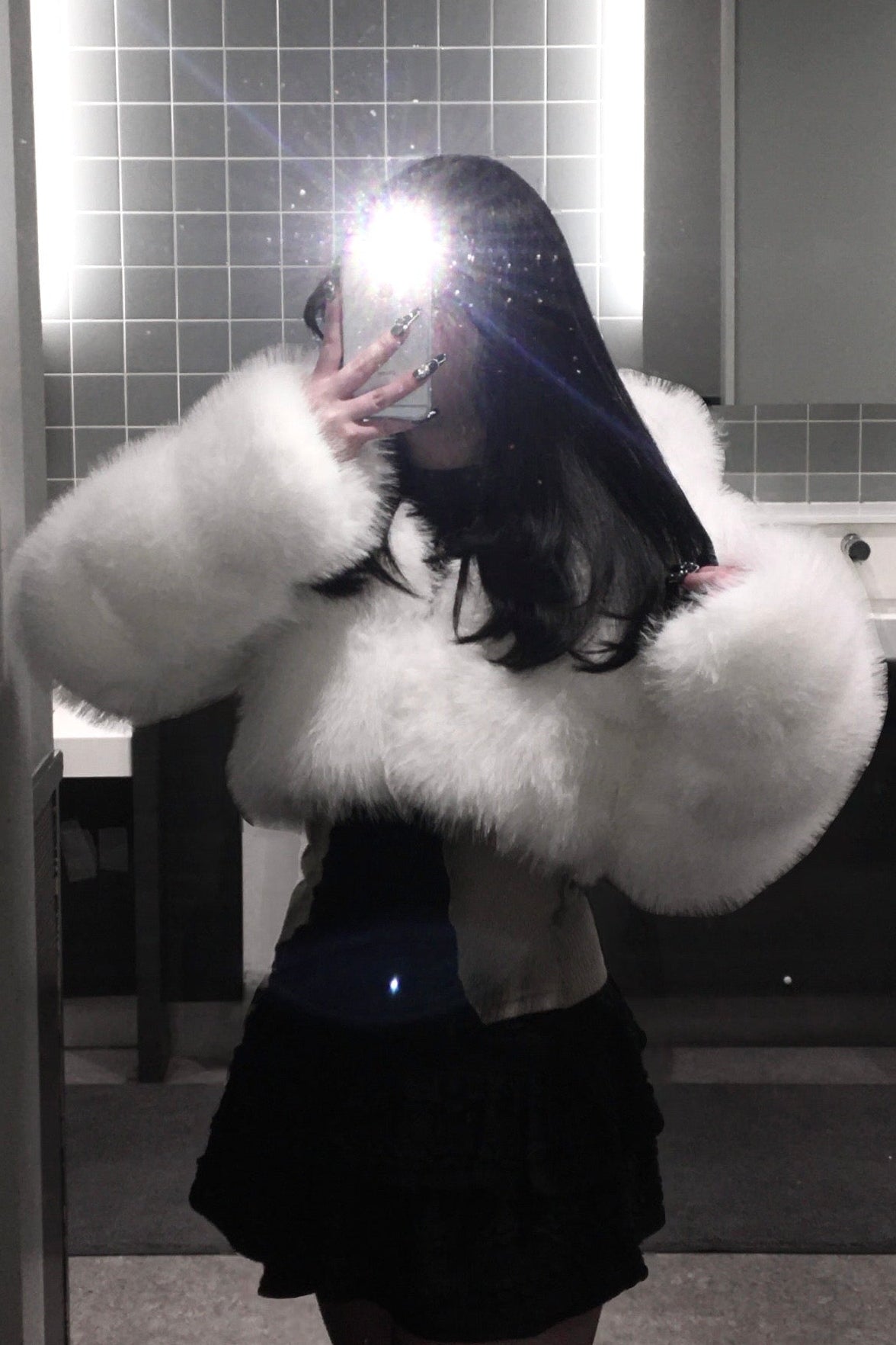 クロップドフードファージャケット KR30191