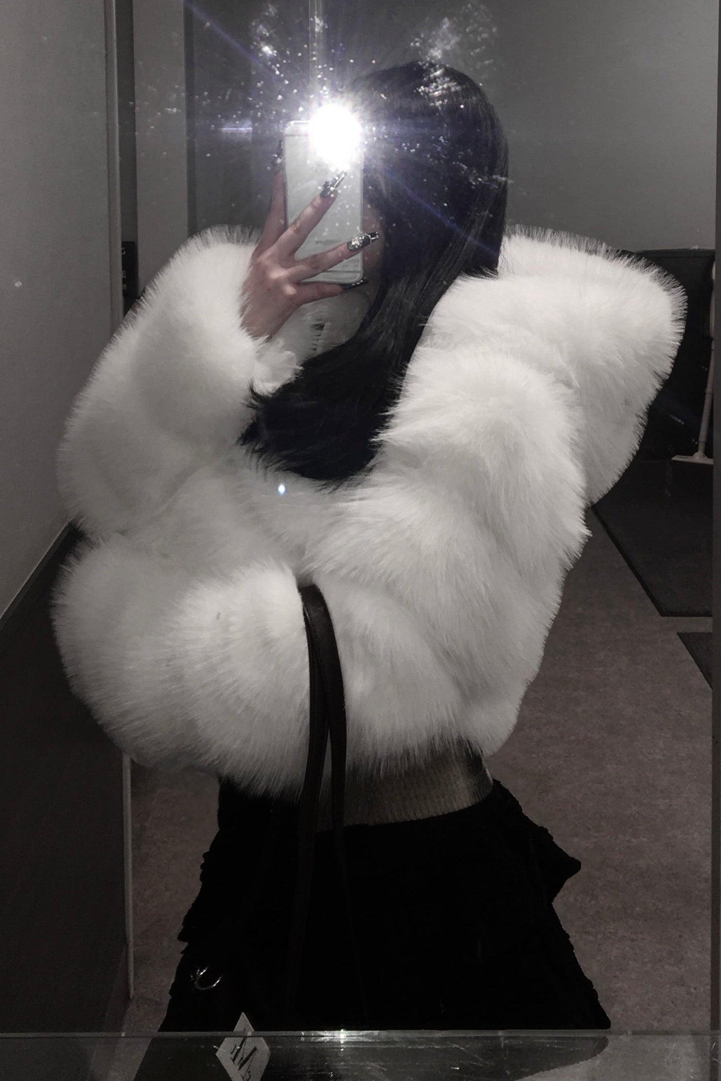 クロップドフードファージャケット KR30191