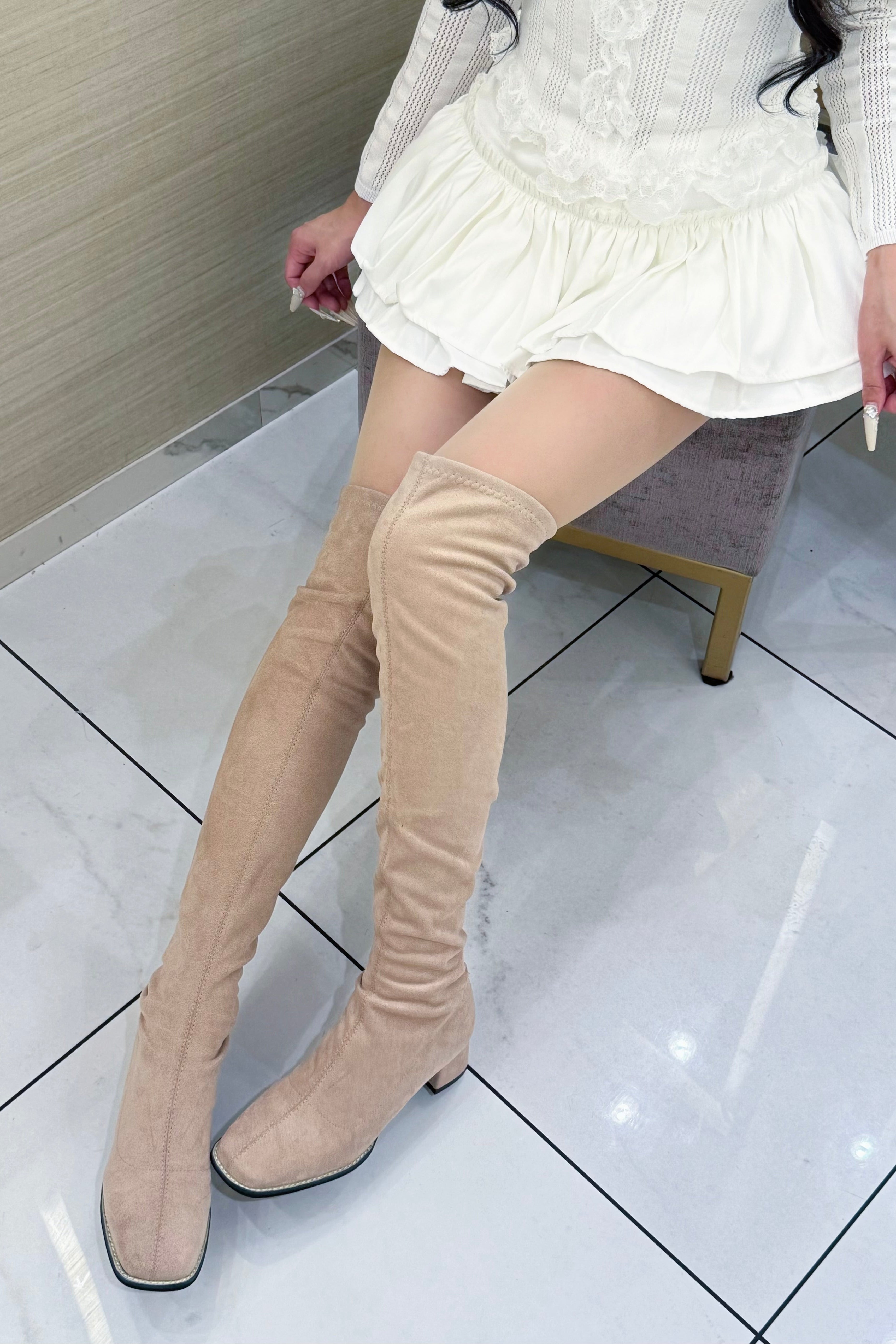 スエードロングスリムブーツ KR13803