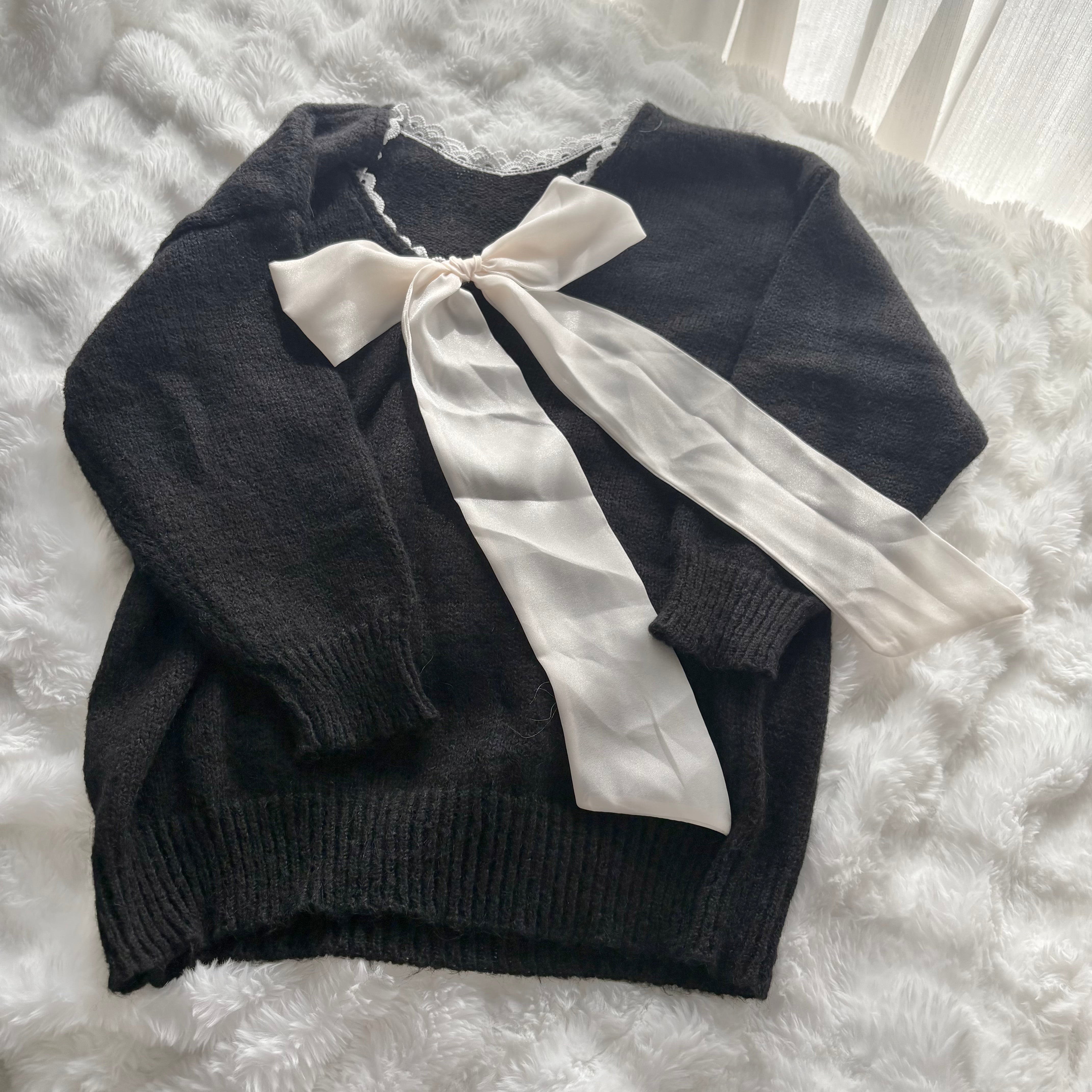 バックリボンニット KR13653