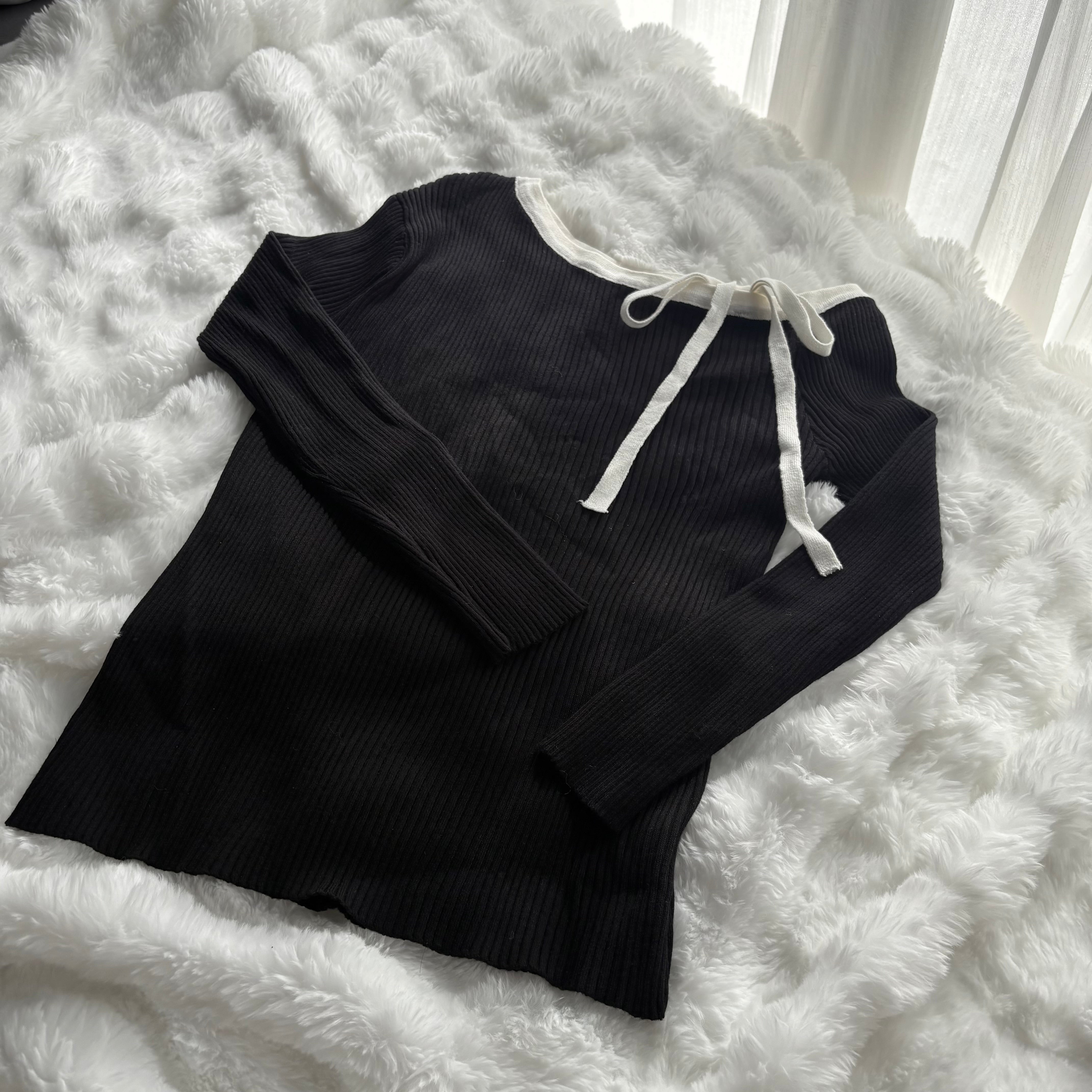 バイカラーワンショルニット KR13650