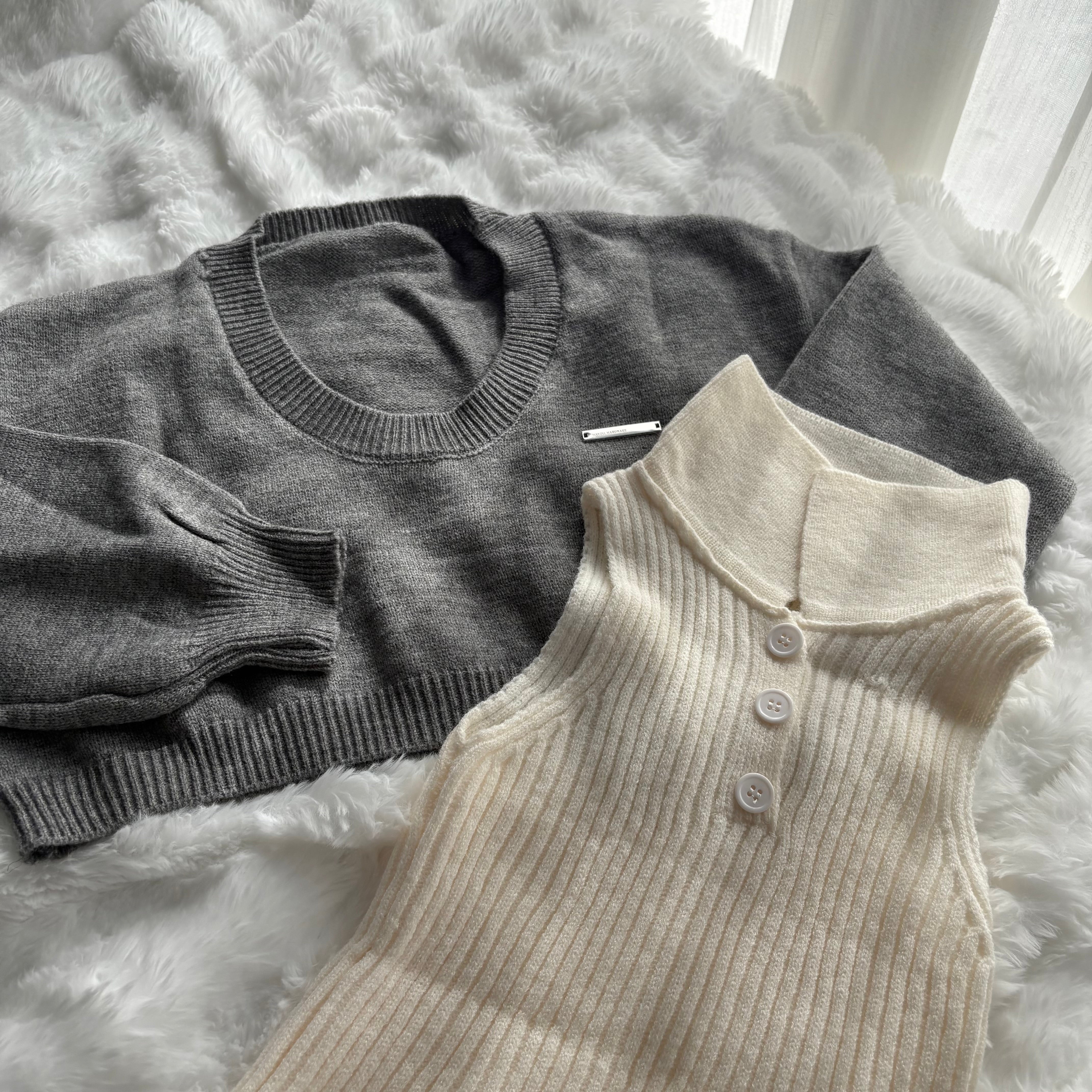 ツーピースクロップドニット KR13655