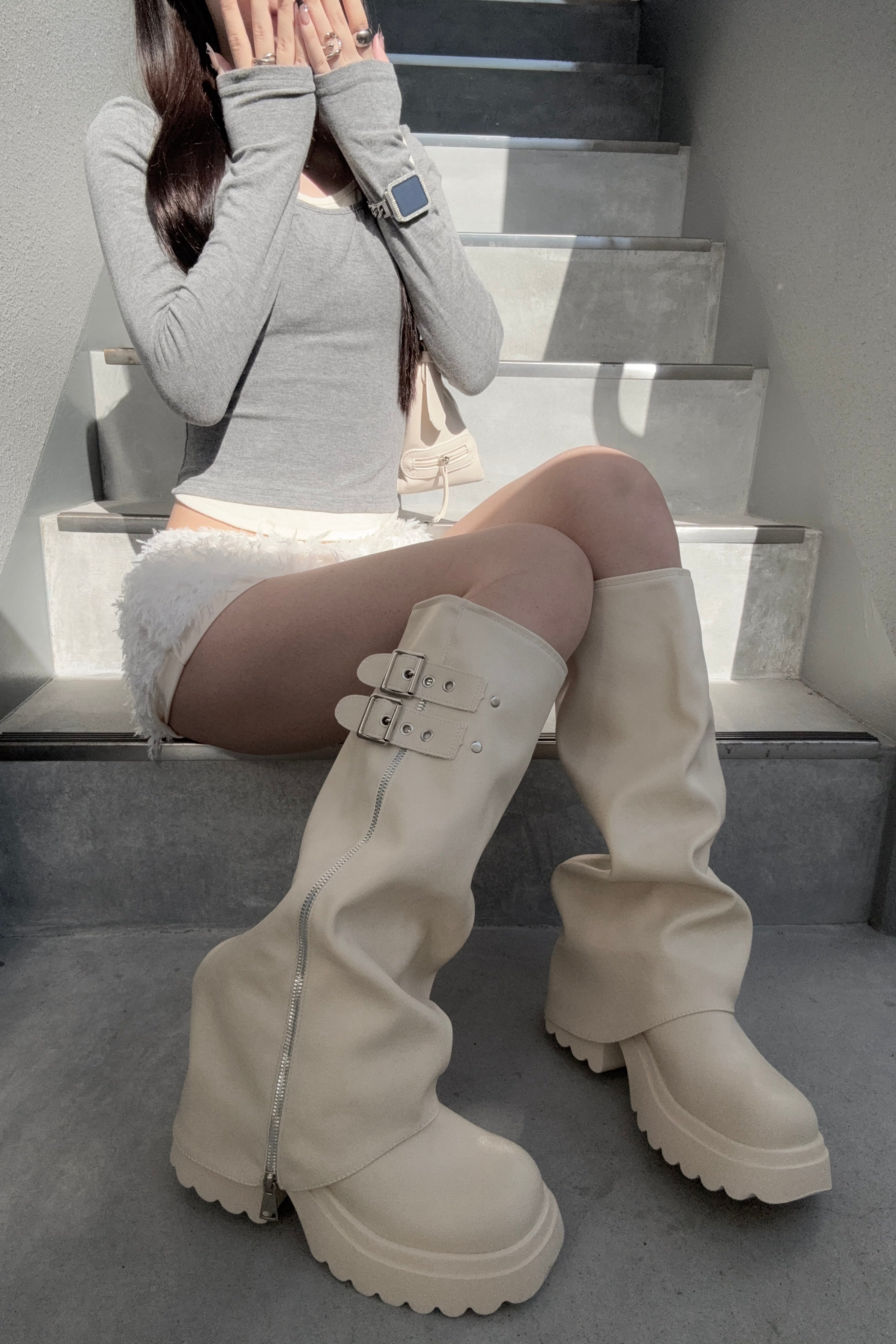 カバーデザインプラトフォームブーツ KR13648