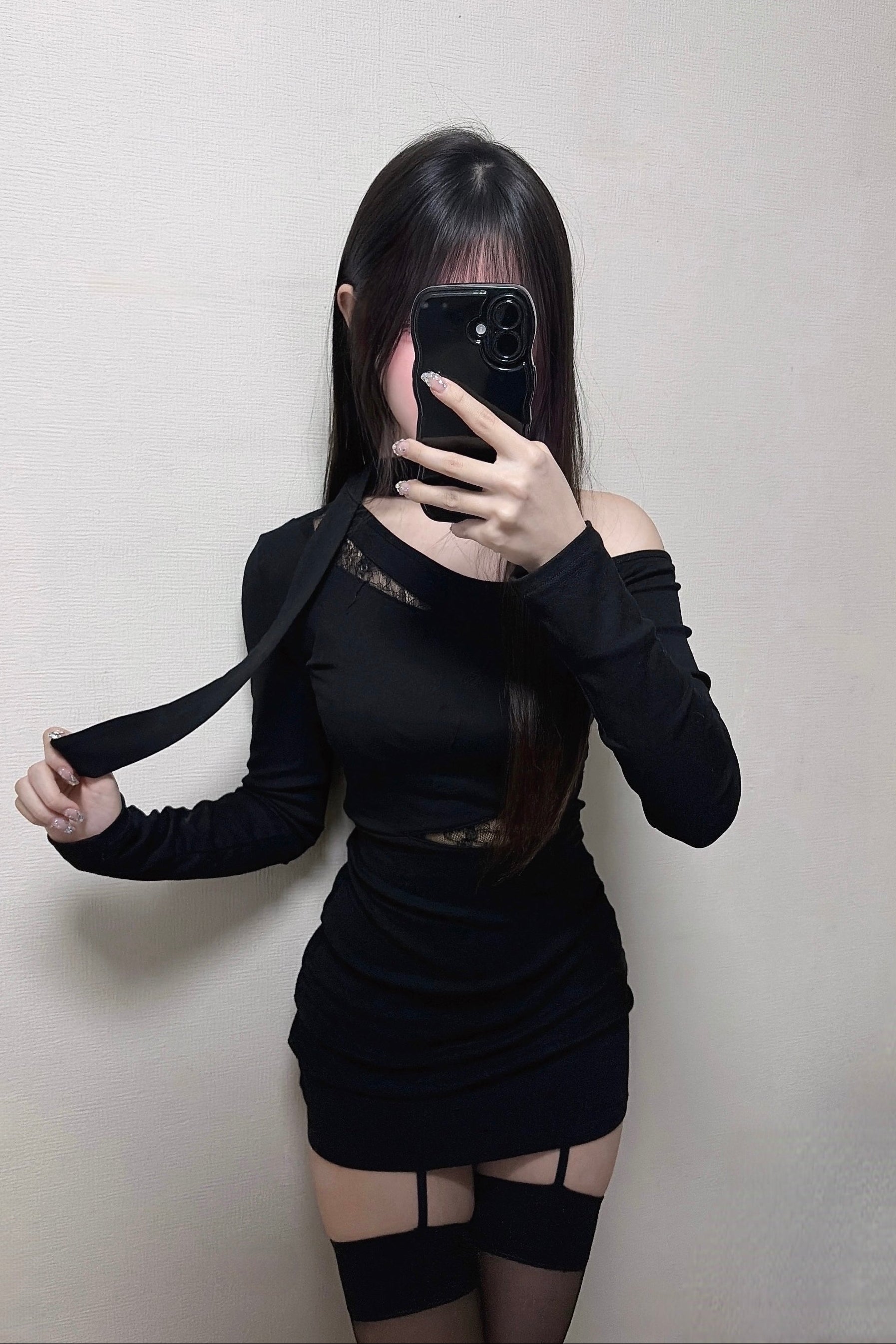 スリムフィットワンショルダーワンピース KR14049