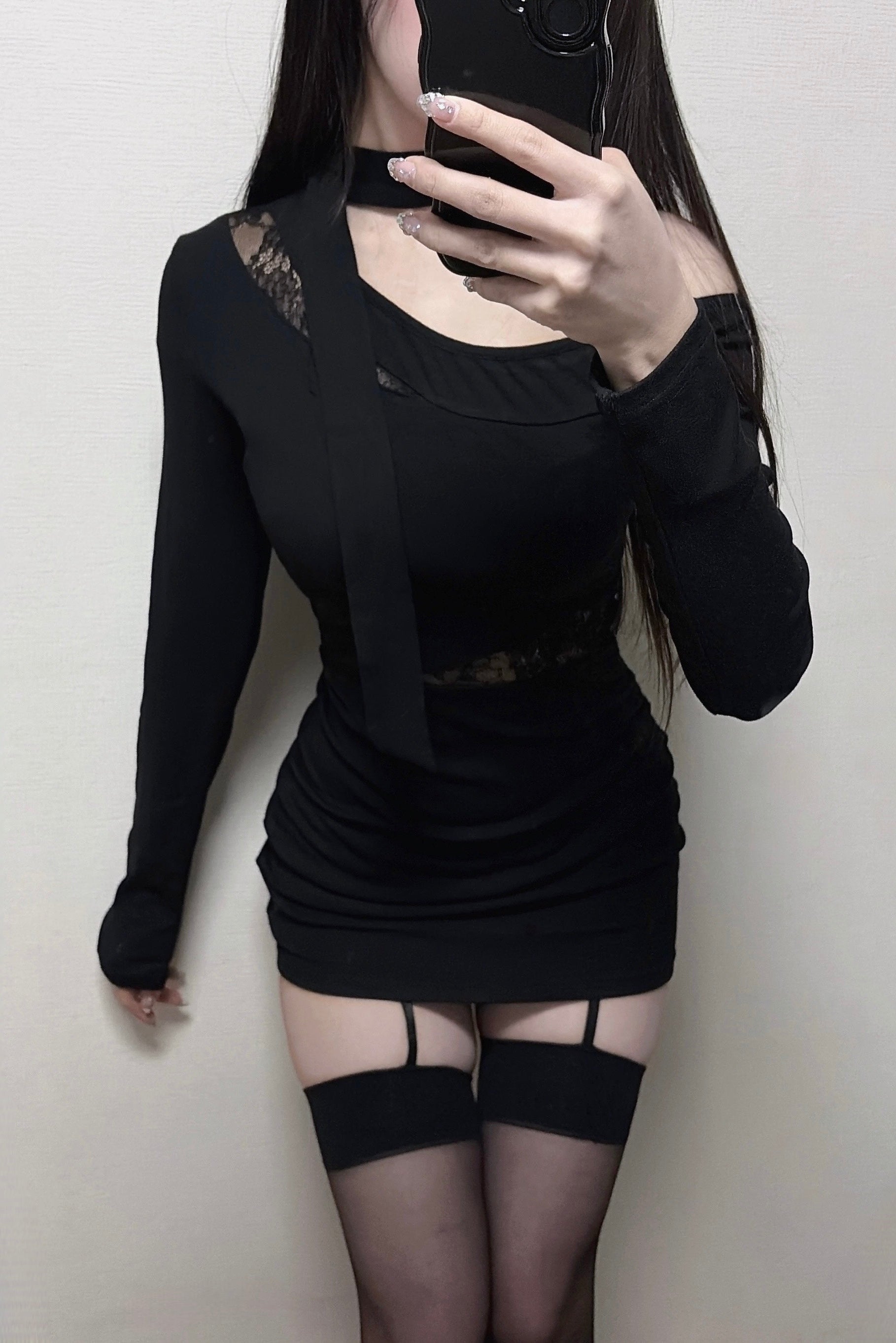 スリムフィットワンショルダーワンピース KR14049