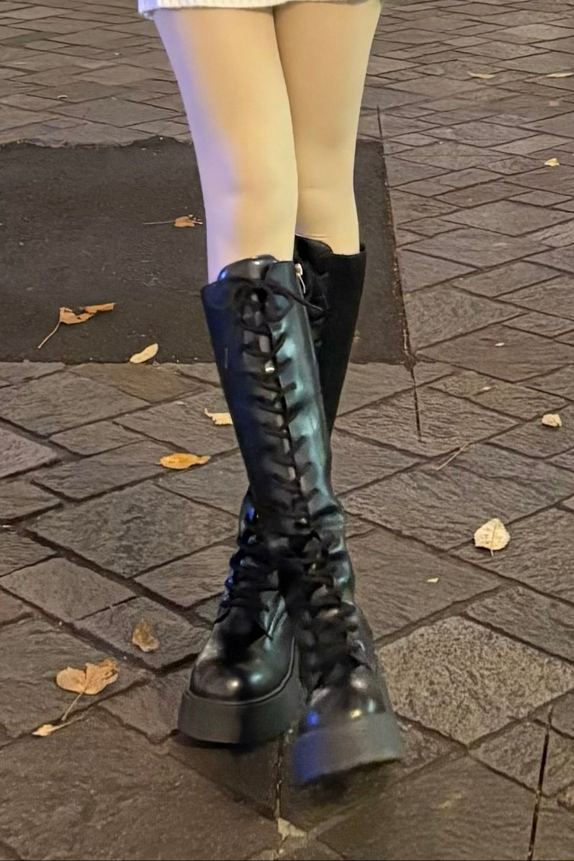 レースアップロングブーツ KR13797