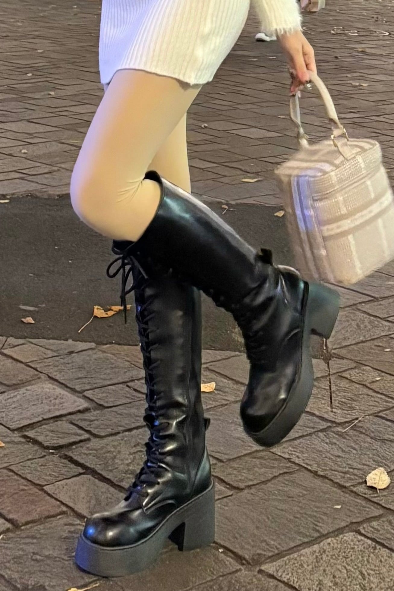 レースアップロングブーツ KR13797