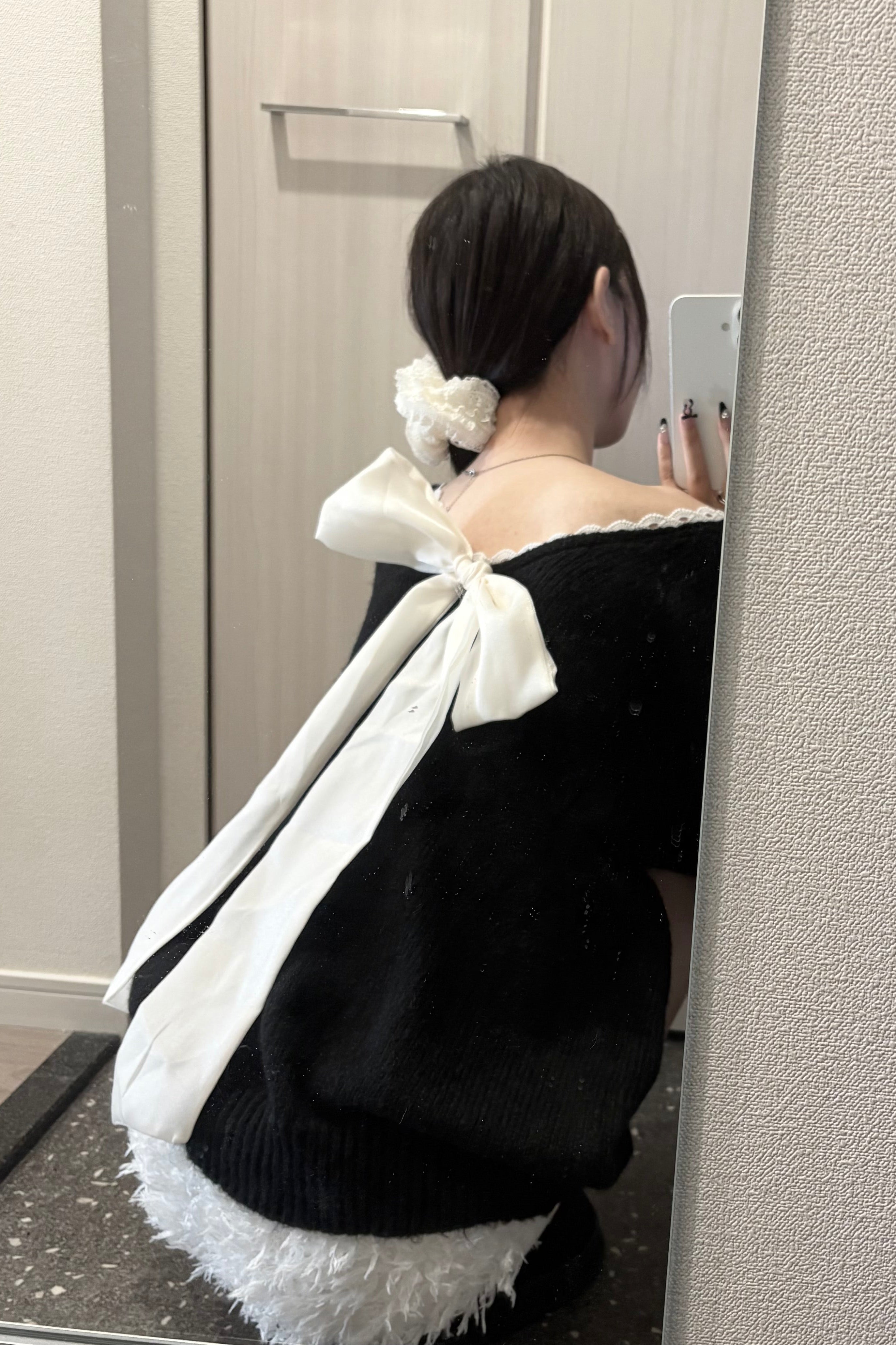 バックリボンニット KR13653