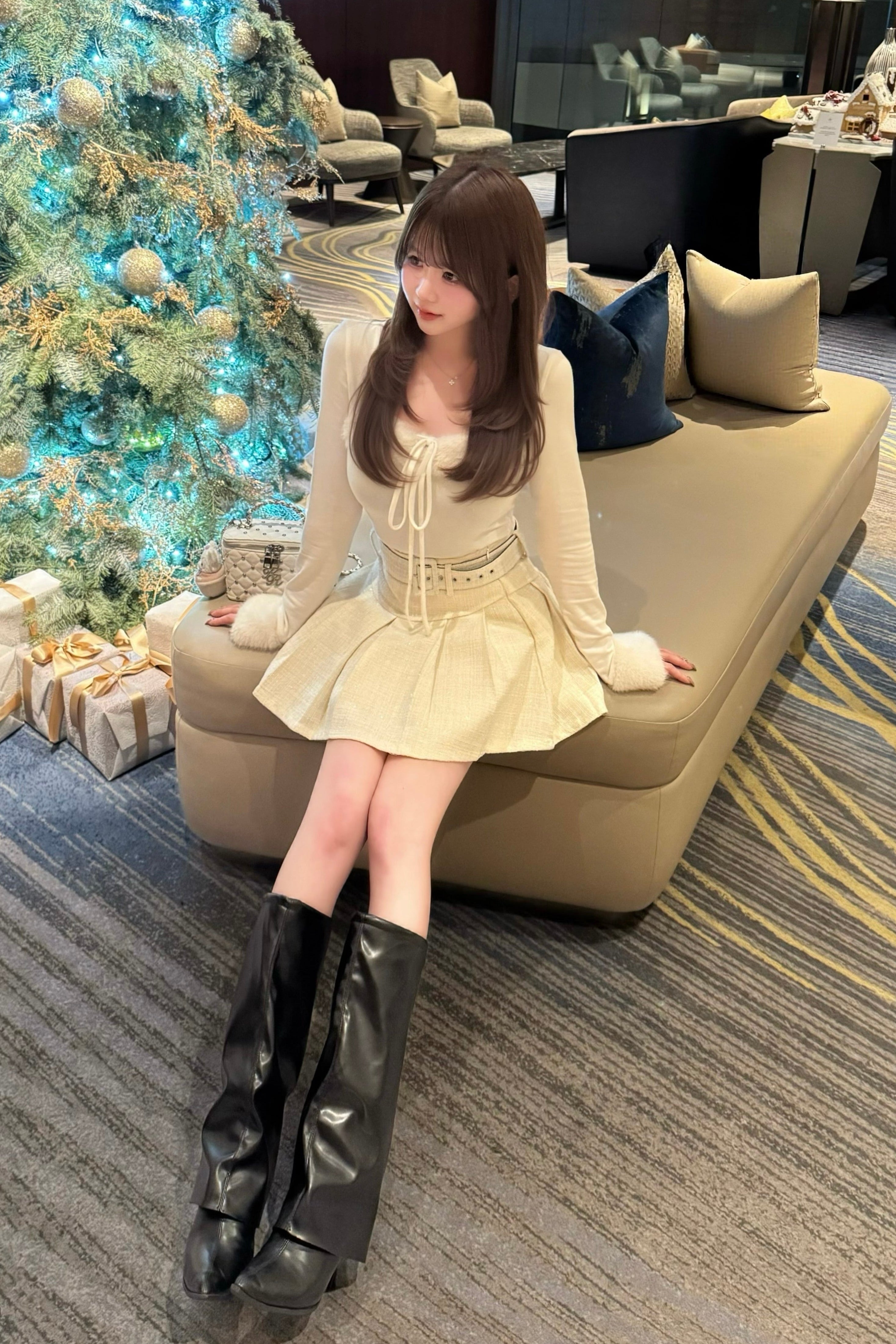 フロントファーリボンニット KR13885