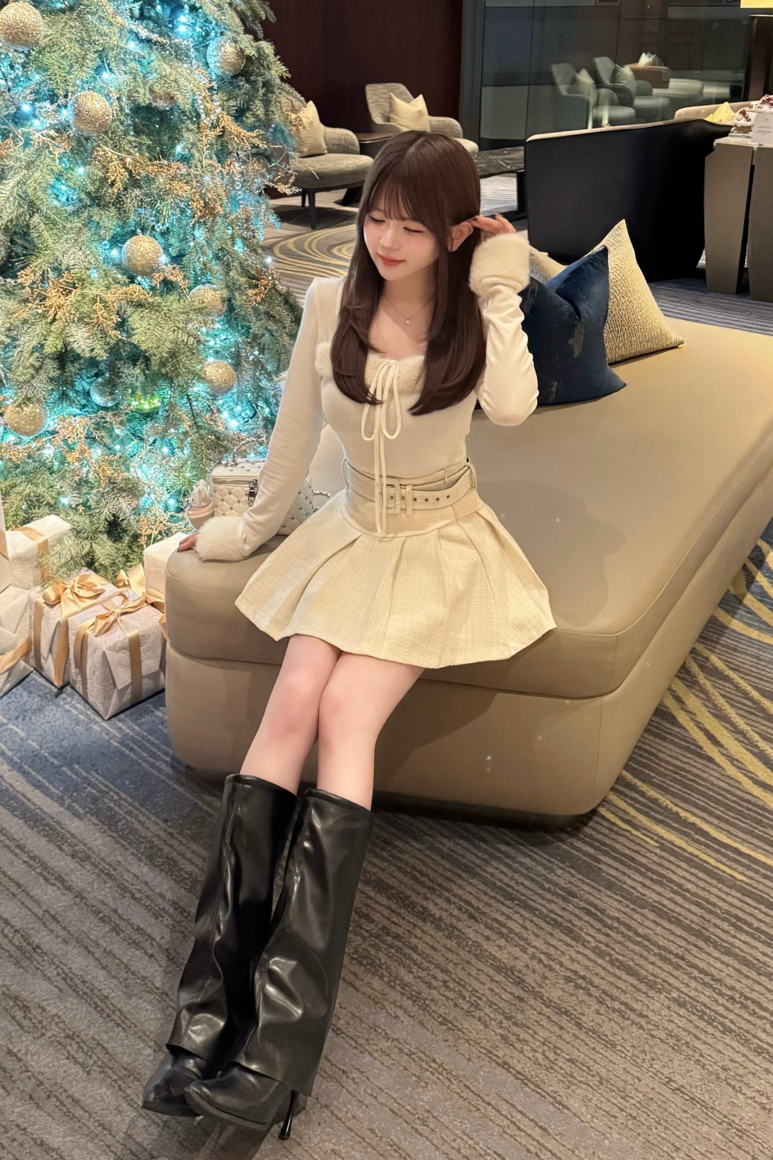 フロントファーリボンニット KR13885