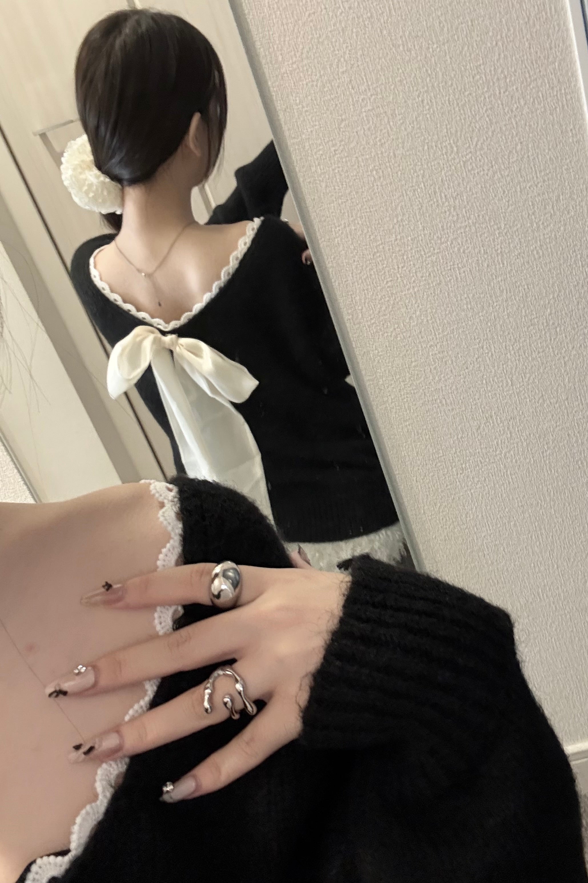 バックリボンニット KR13653