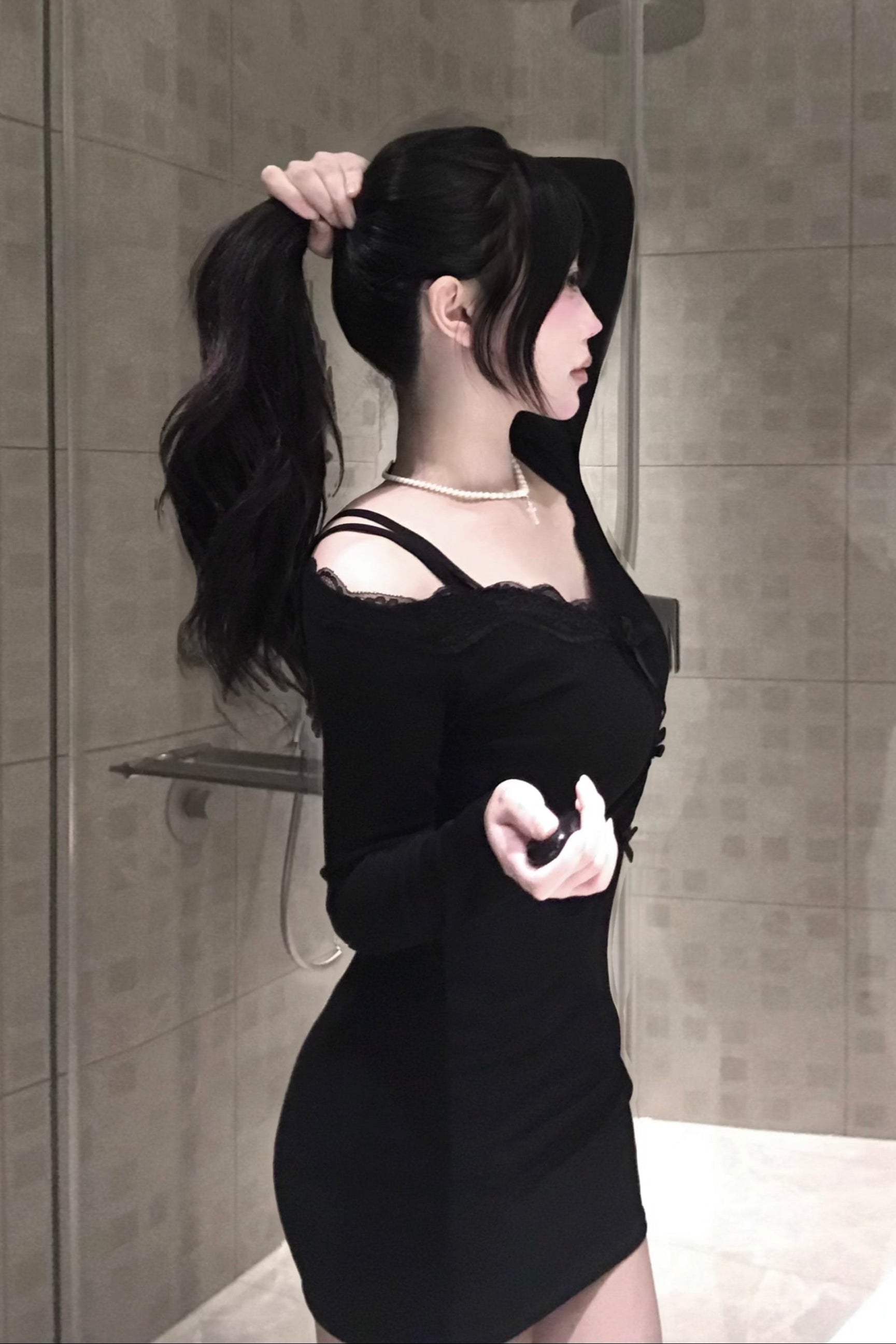 フロントレースリボンワンピース KR12551