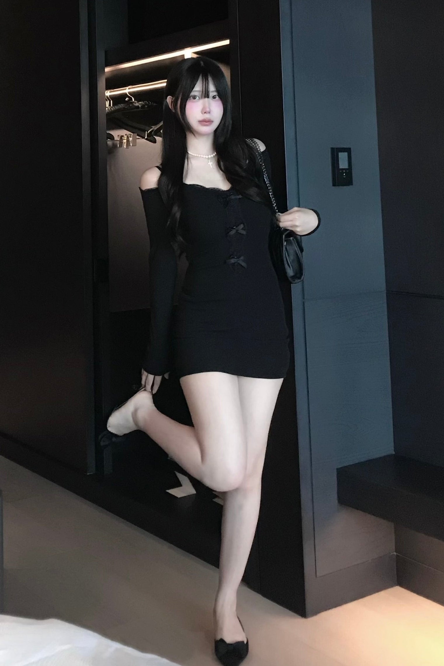 フロントレースリボンワンピース KR12551