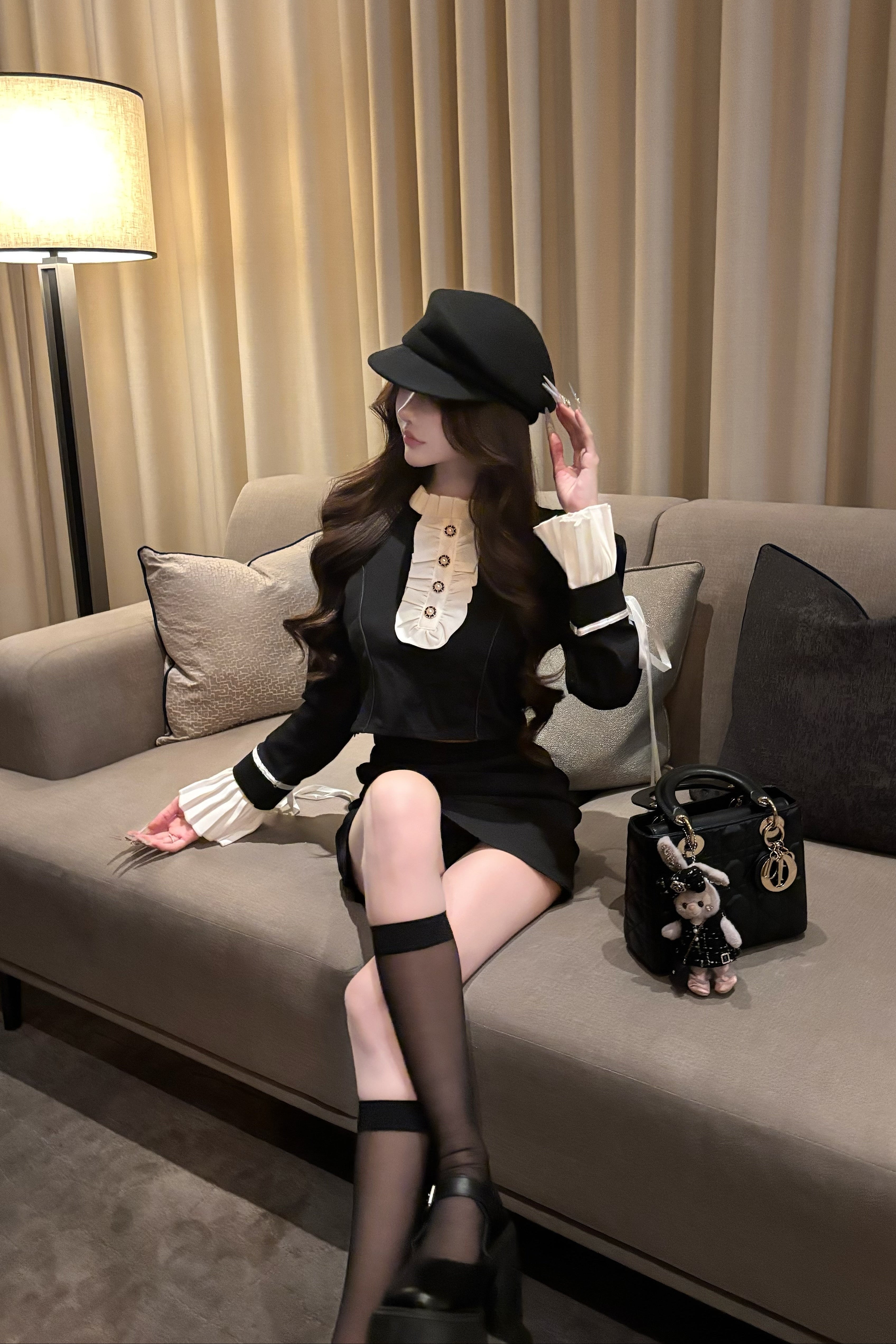 リボンフリルビジュートップス KR14083