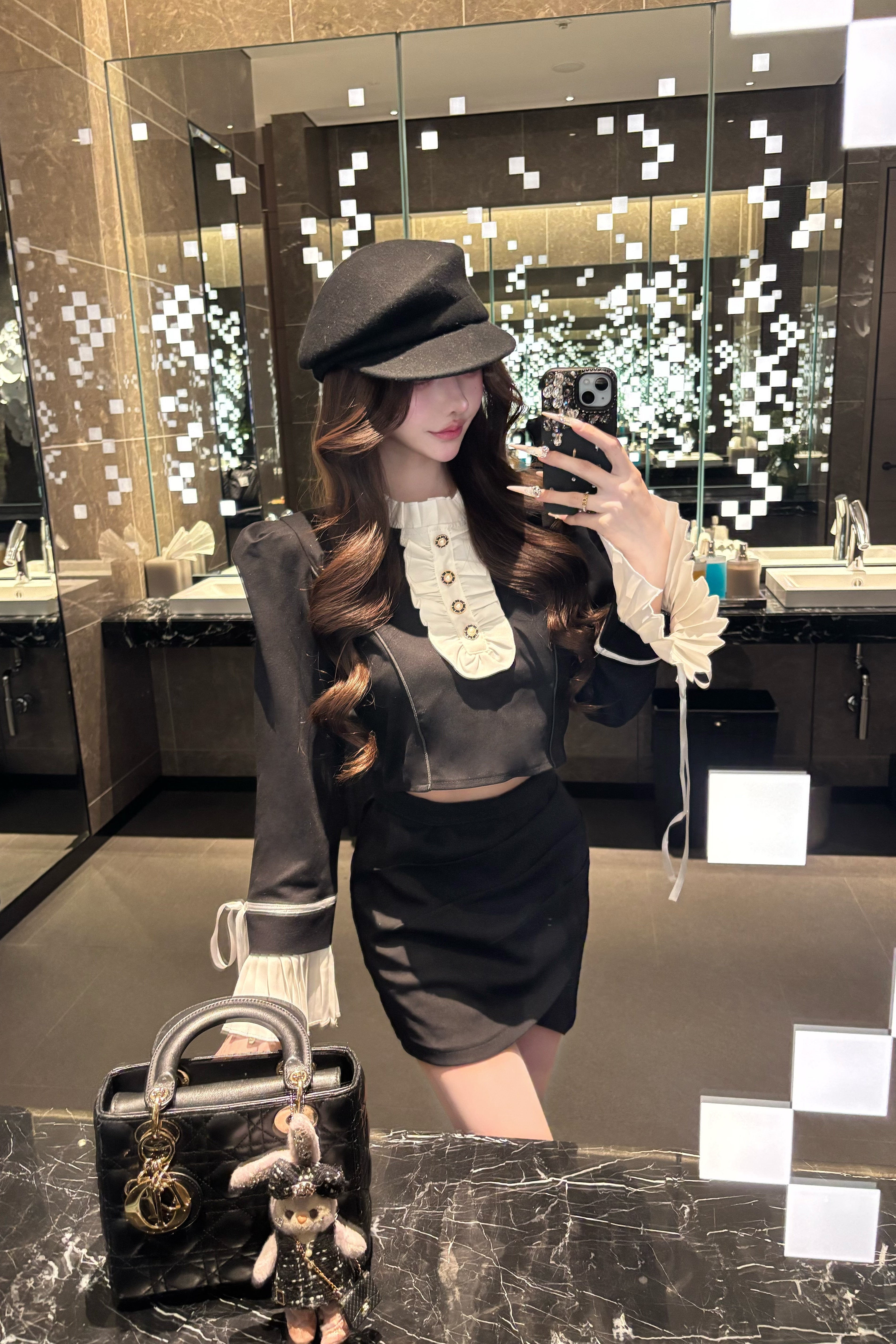 リボンフリルビジュートップス KR14083