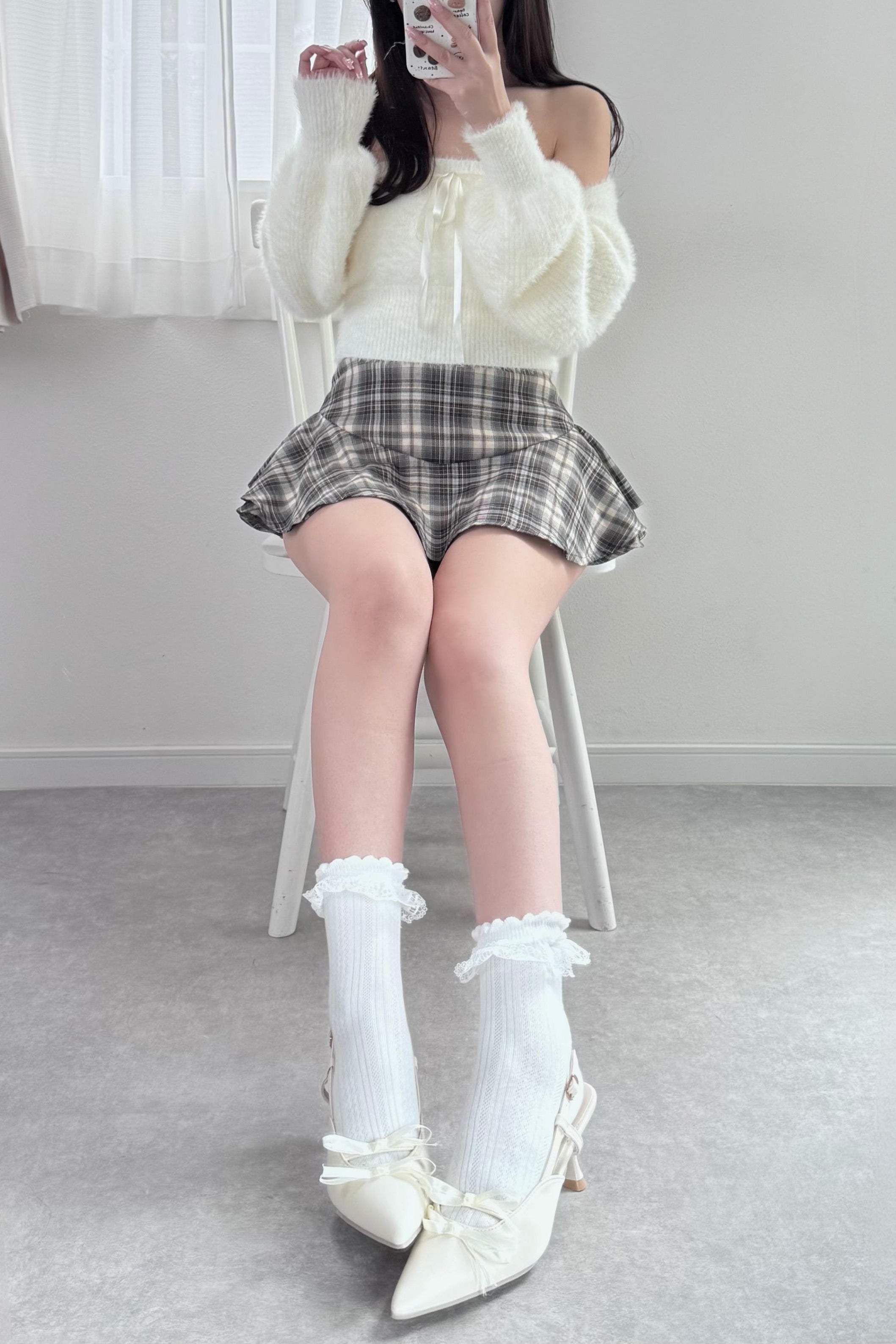 フェザーリボンオフショルトップス KR13965